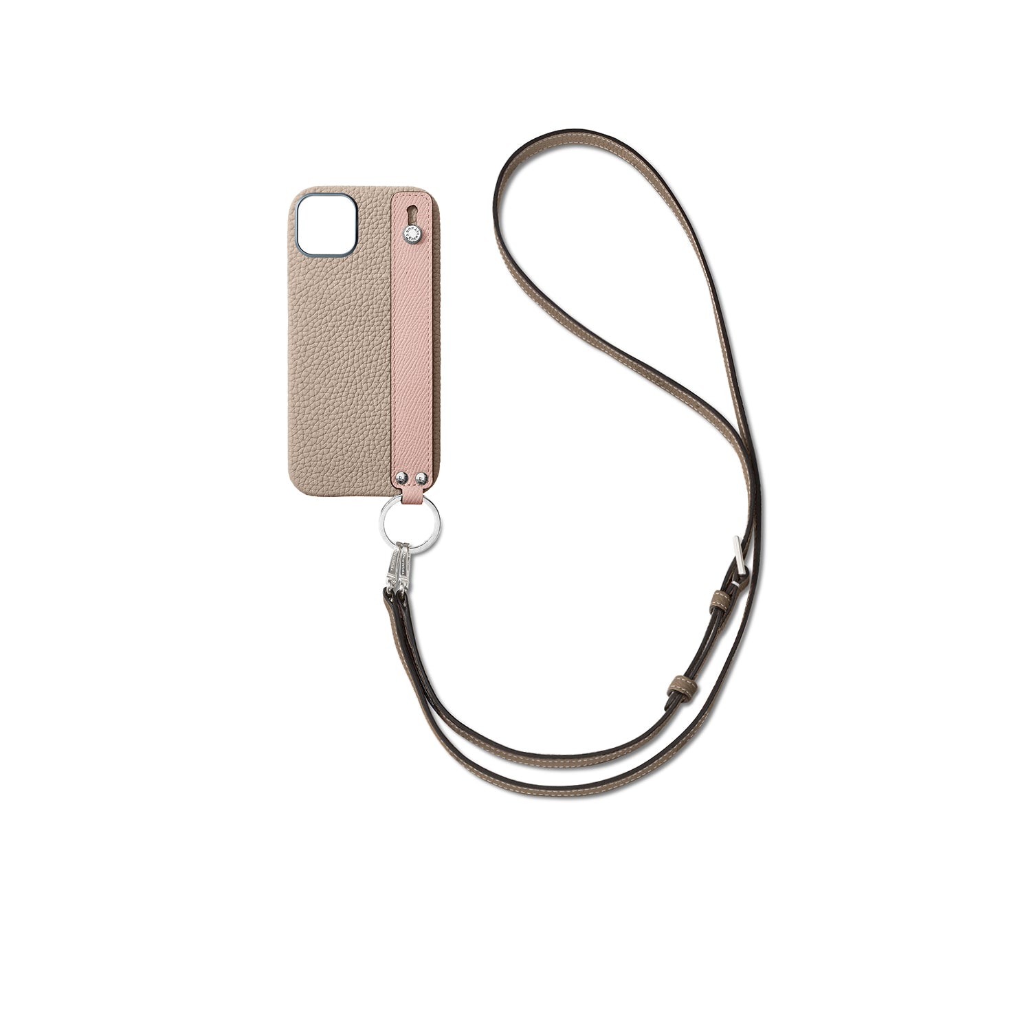 Back Cover With Handle Shoulder Strap SEt Bottalato Leather (iPhone 16 Plus)