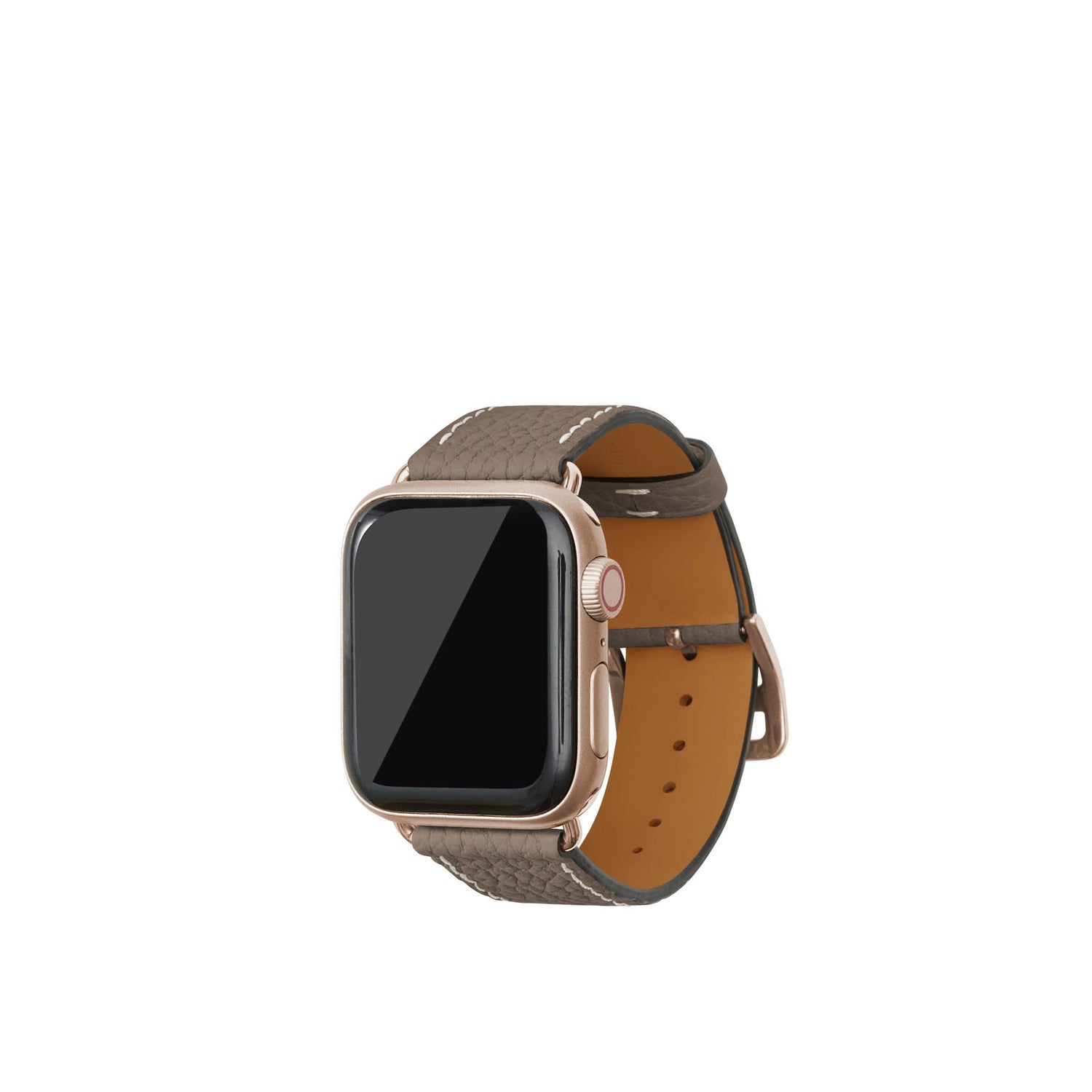 シュリンク Apple Watch レザーバンド【38mm/40mm/41mm/42mm, M/Lサイズ】 (アダプター:ゴールド)
