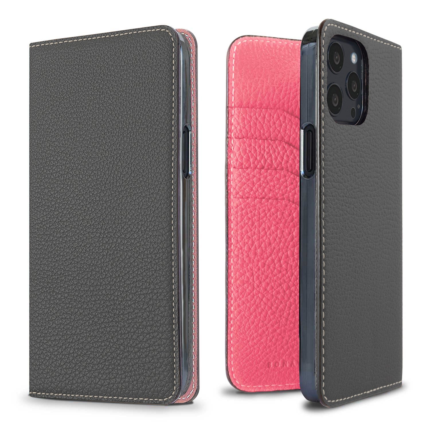 高級本革のiPhoneケース。上質なレザーのスマホケース。iPhone13対応。