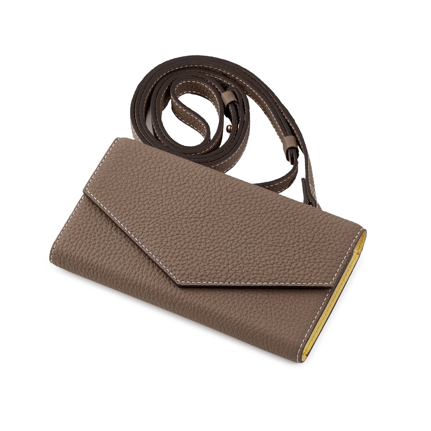 ミラーケース 肩掛け ストラップ付き シュリンクレザー