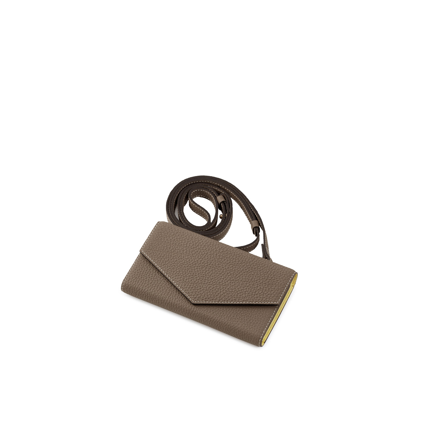 (iPhone 14 Plus) Mirror Case With Shoulder Strap, Shrink Leather