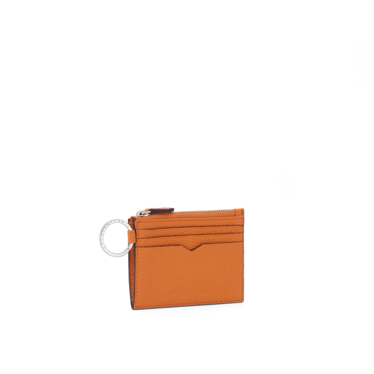 Card Case With Key Ring Shrink Leather