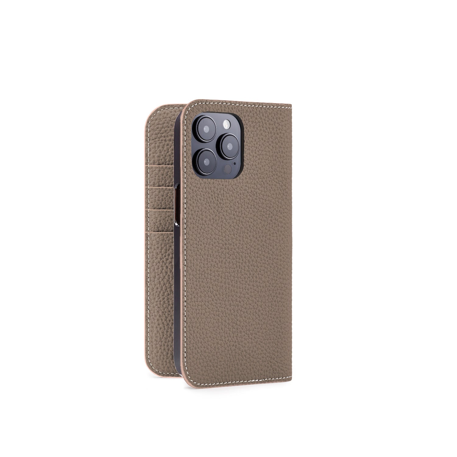 (iPhone 14 Pro Max) Diary Case Shrink Leather