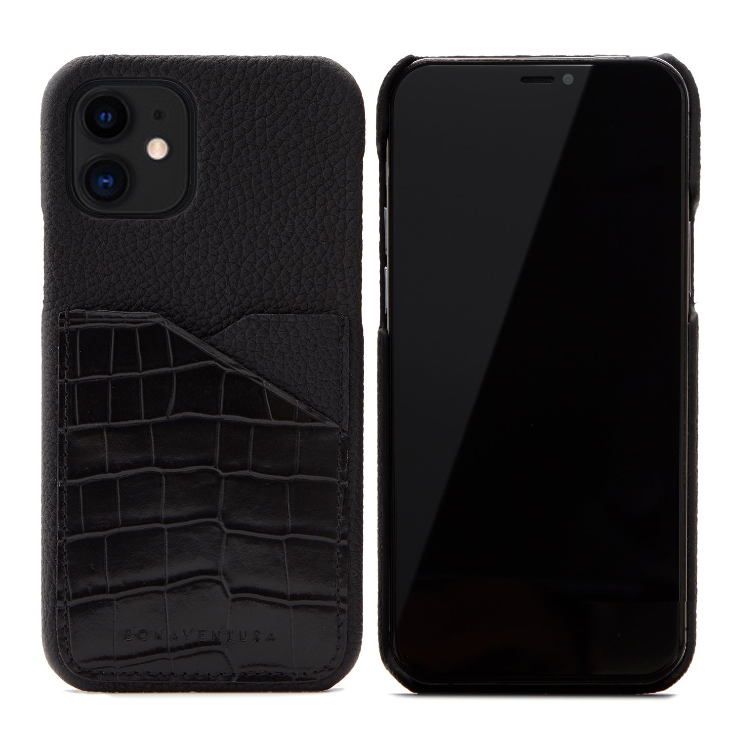 (iPhone 12 mini) バックカバーケース エンボスクロコレザー