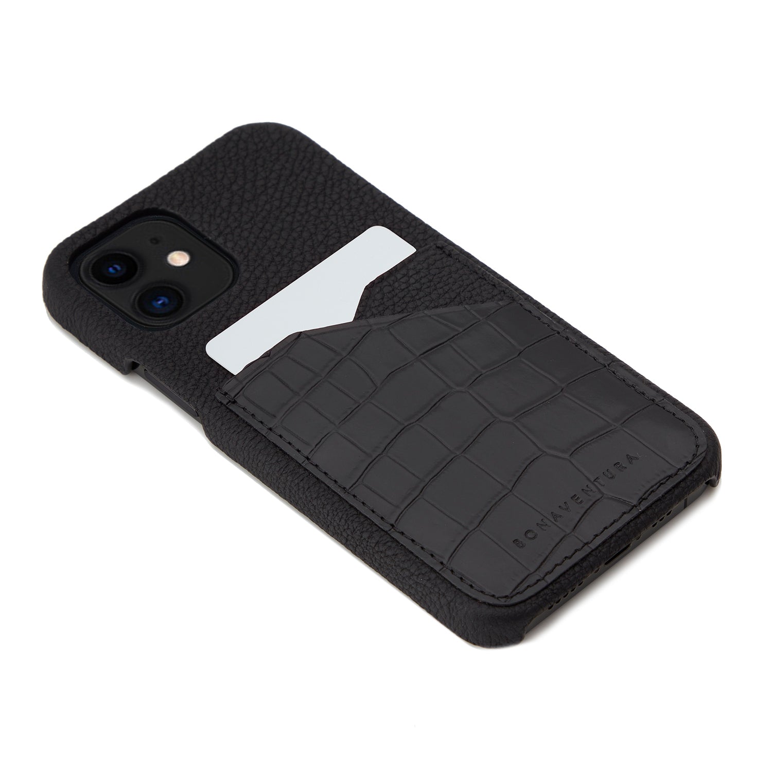 (iPhone 12 mini) バックカバーケース エンボスクロコレザー