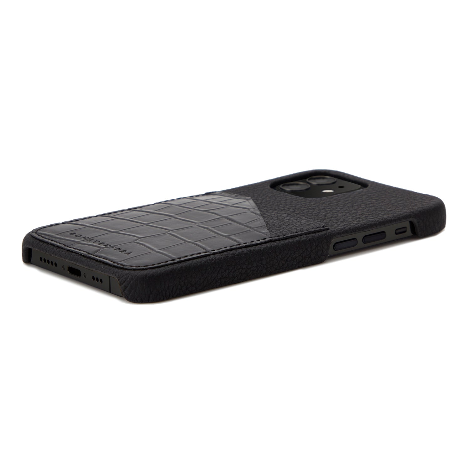 (iPhone 12 mini) バックカバーケース エンボスクロコレザー
