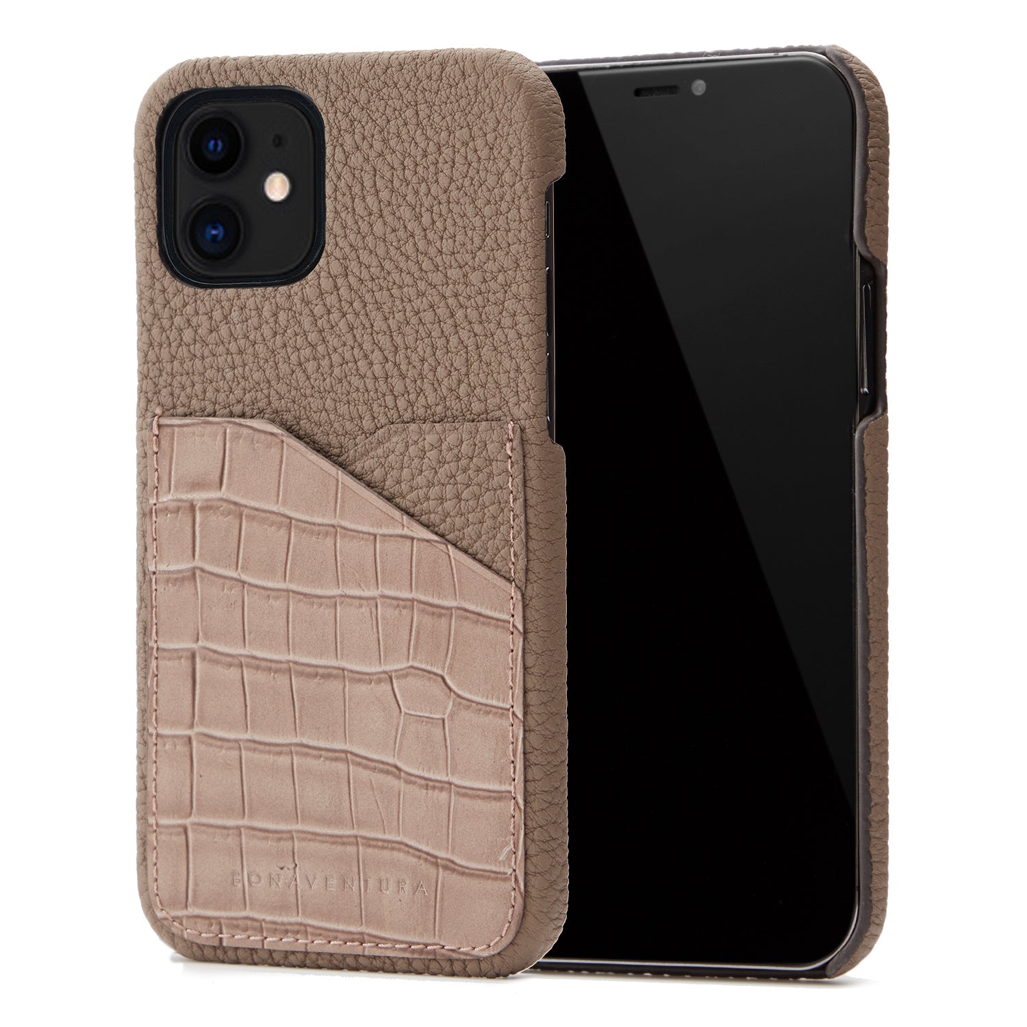 (iPhone 12 mini) バックカバーケース エンボスクロコレザー
