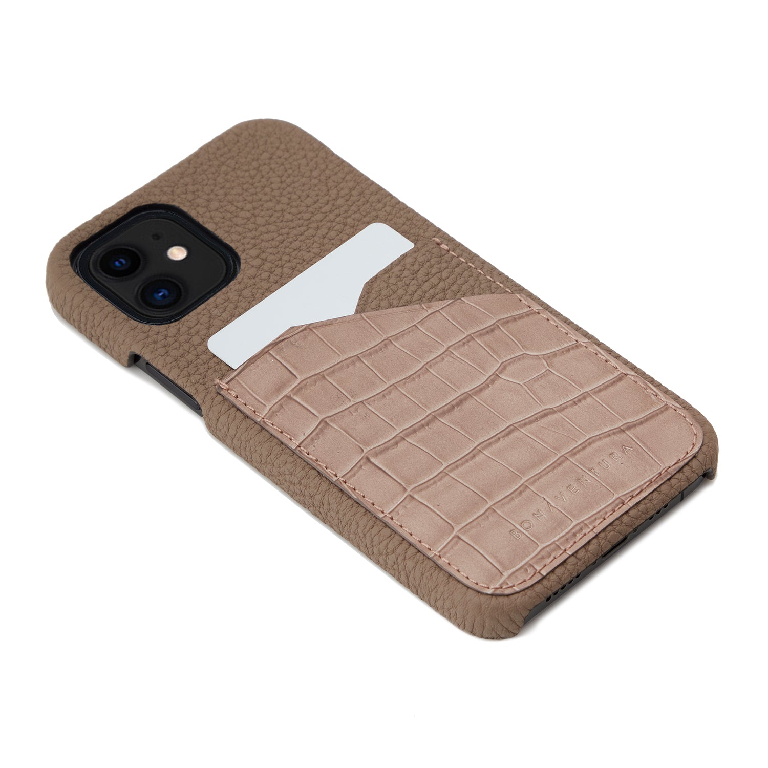 (iPhone 12 mini) バックカバーケース エンボスクロコレザー