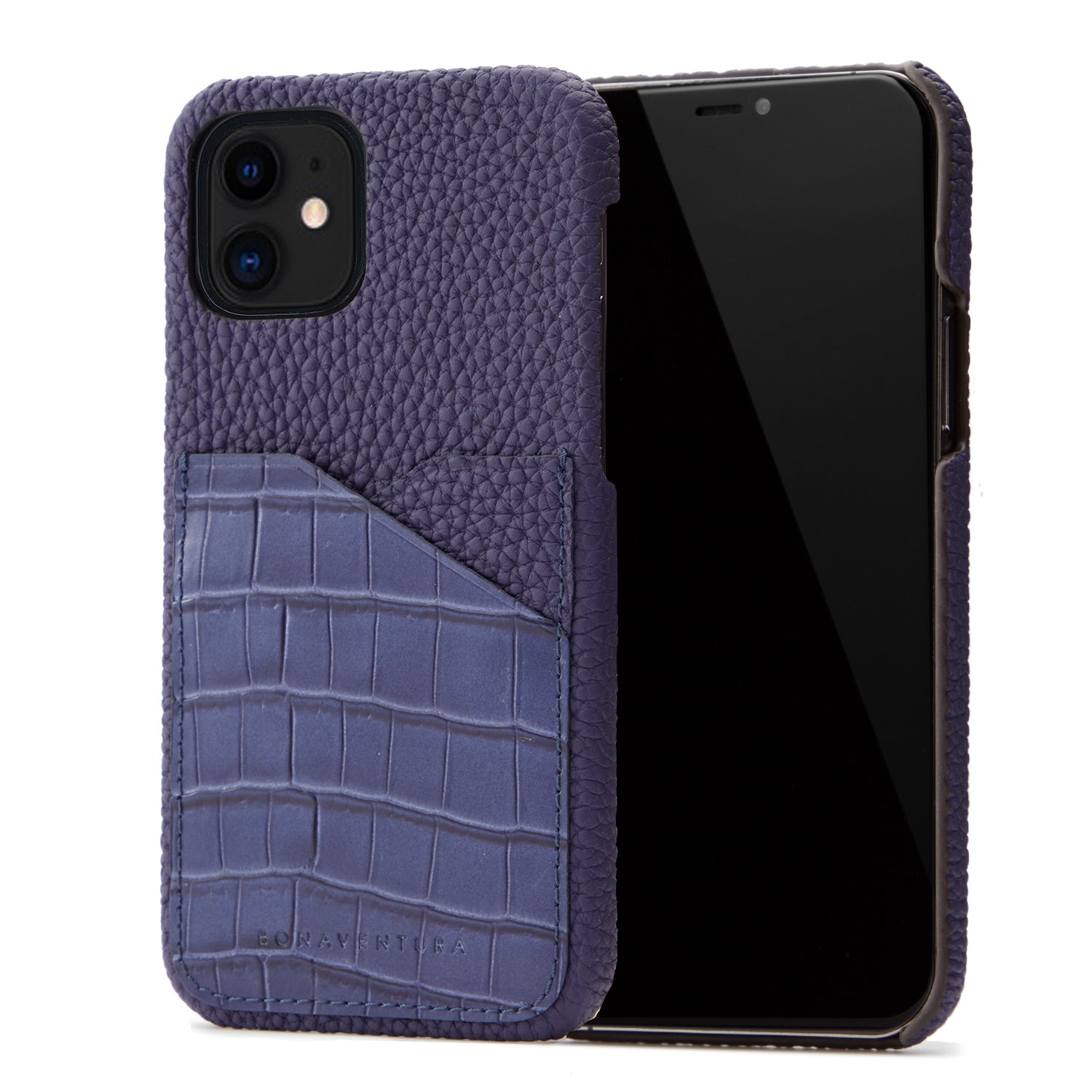 (iPhone 12 mini) バックカバーケース エンボスクロコレザー