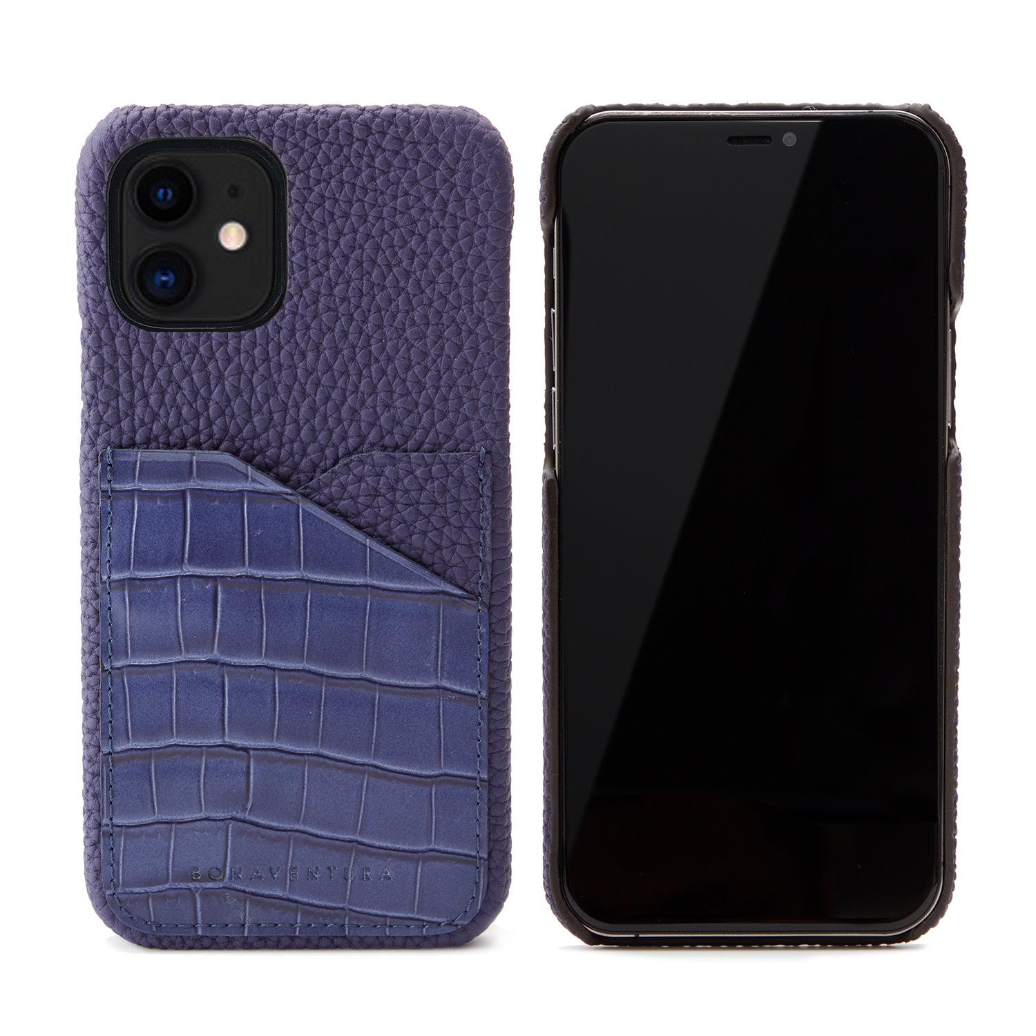(iPhone 12 mini) バックカバーケース エンボスクロコレザー