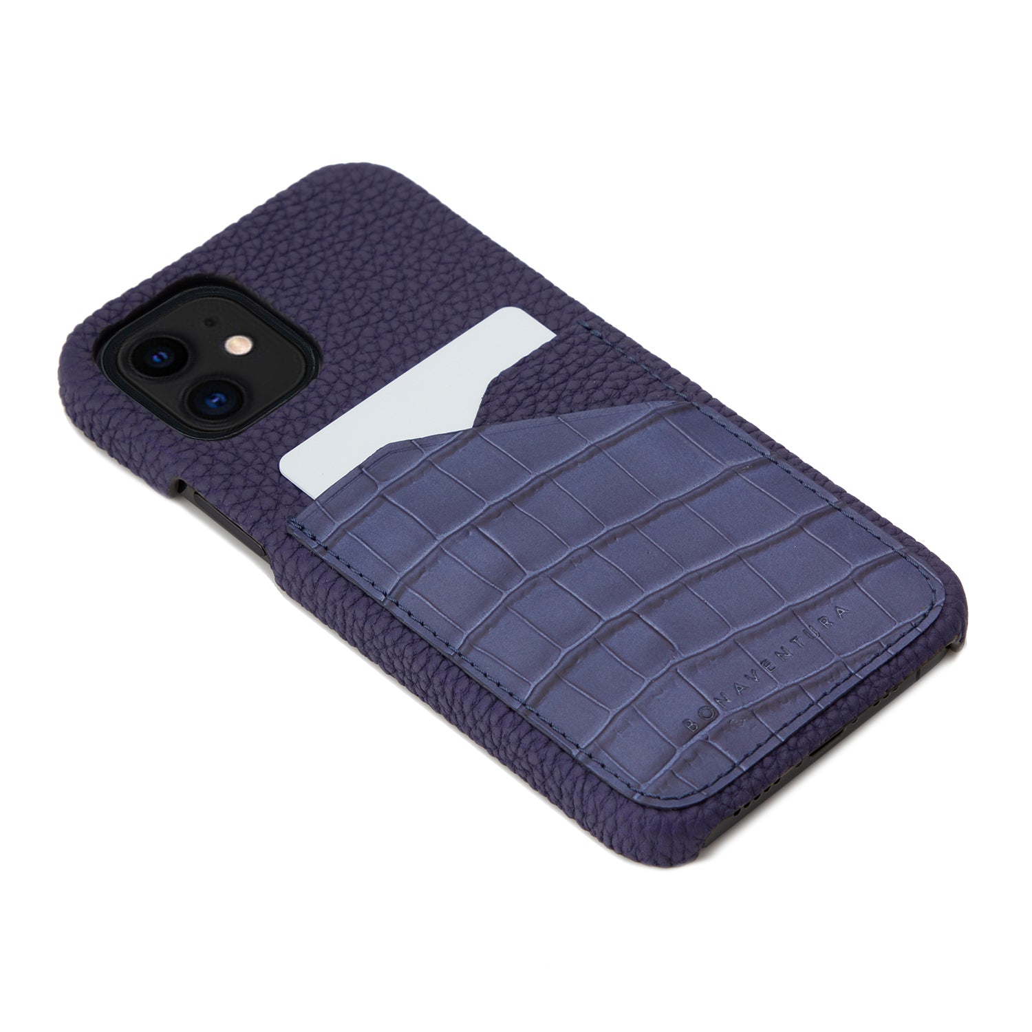 (iPhone 12 mini) バックカバーケース エンボスクロコレザー