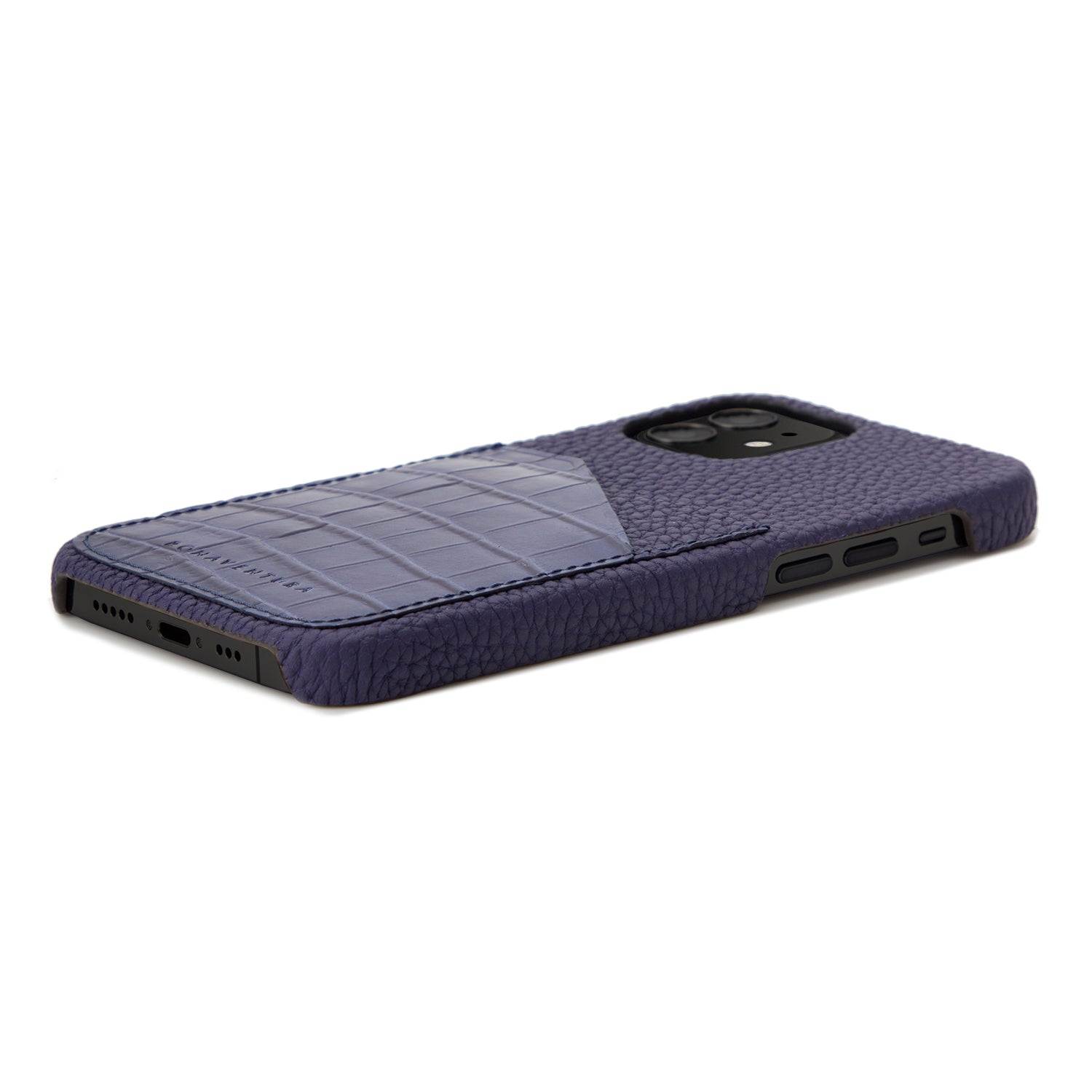 (iPhone 12 mini) バックカバーケース エンボスクロコレザー