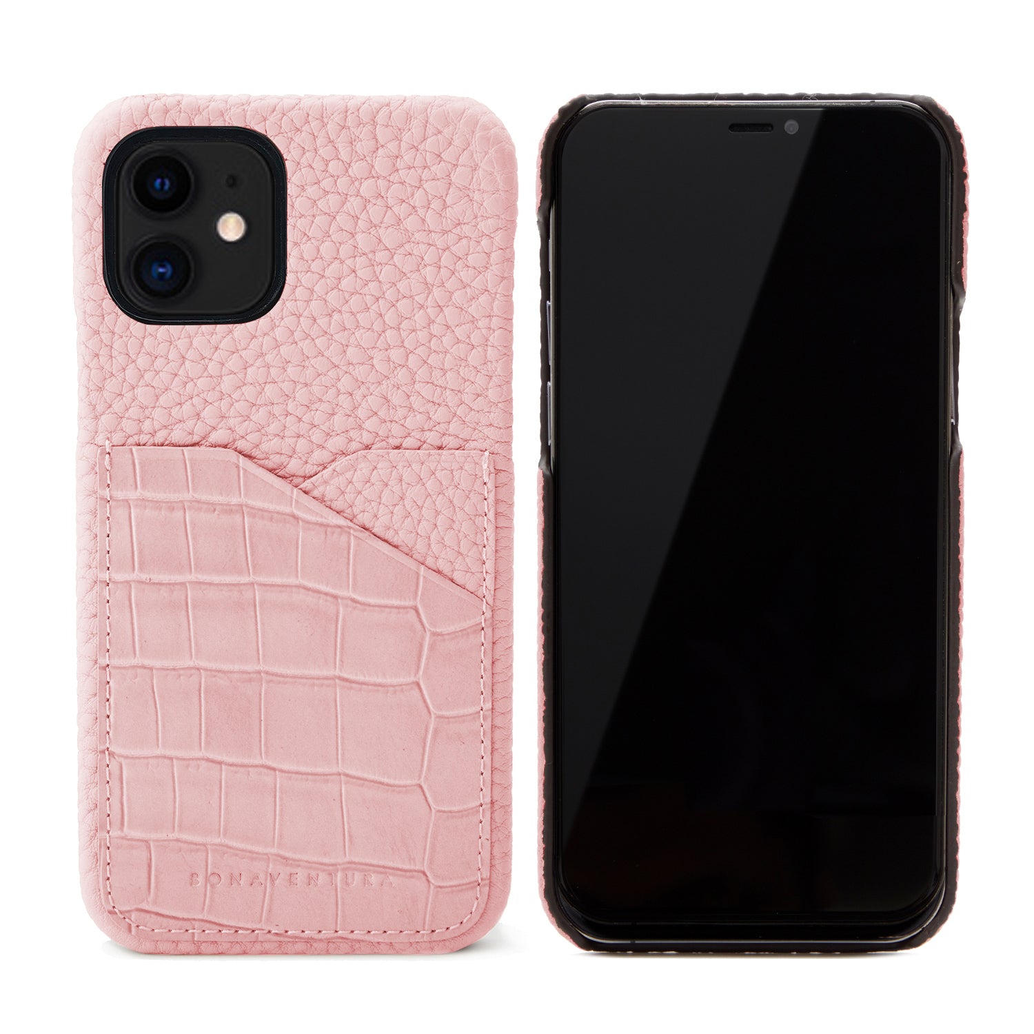 (iPhone 12 mini) バックカバーケース エンボスクロコレザー