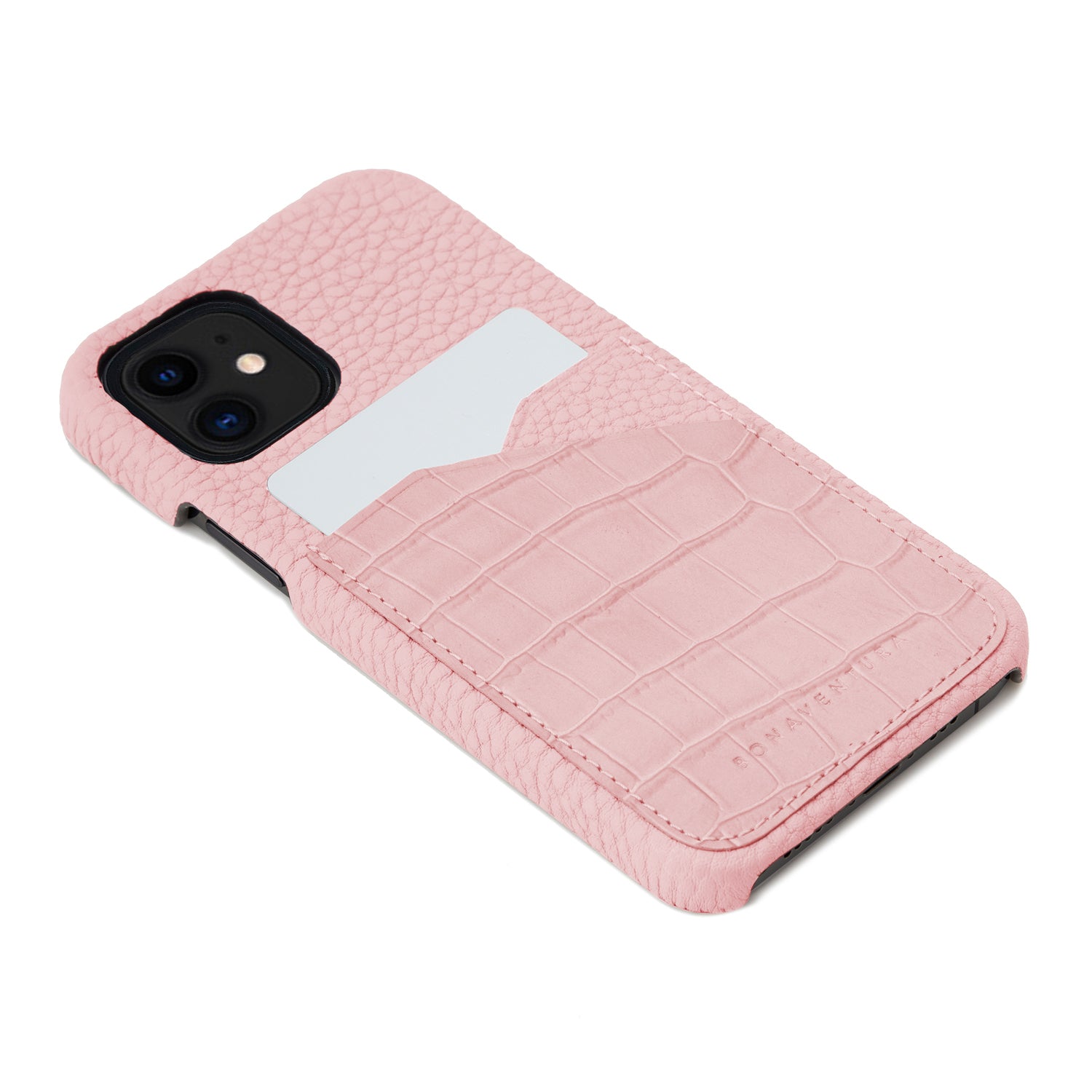 (iPhone 12 mini) バックカバーケース エンボスクロコレザー