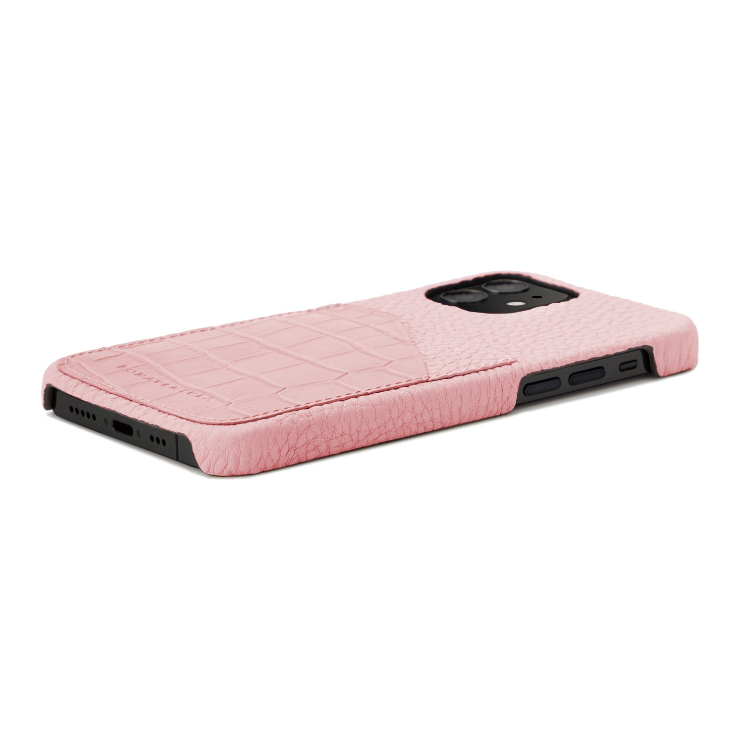 (iPhone 12 mini) バックカバーケース エンボスクロコレザー