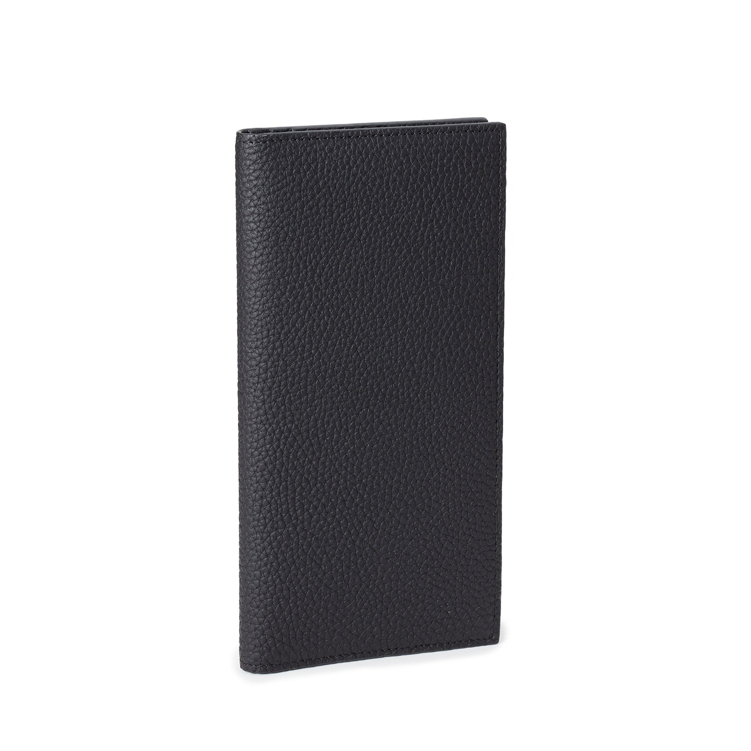 Men Vertical Long Wallet Shrink Leather