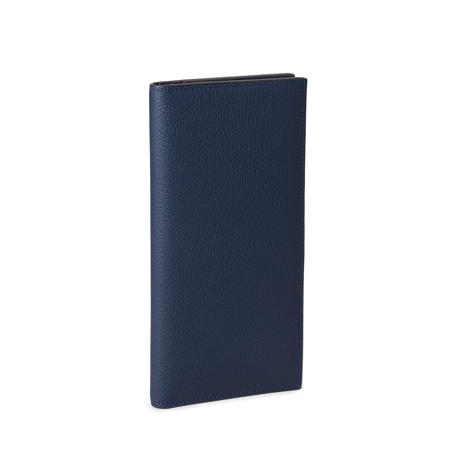 Men Vertical Long Wallet Shrink Leather