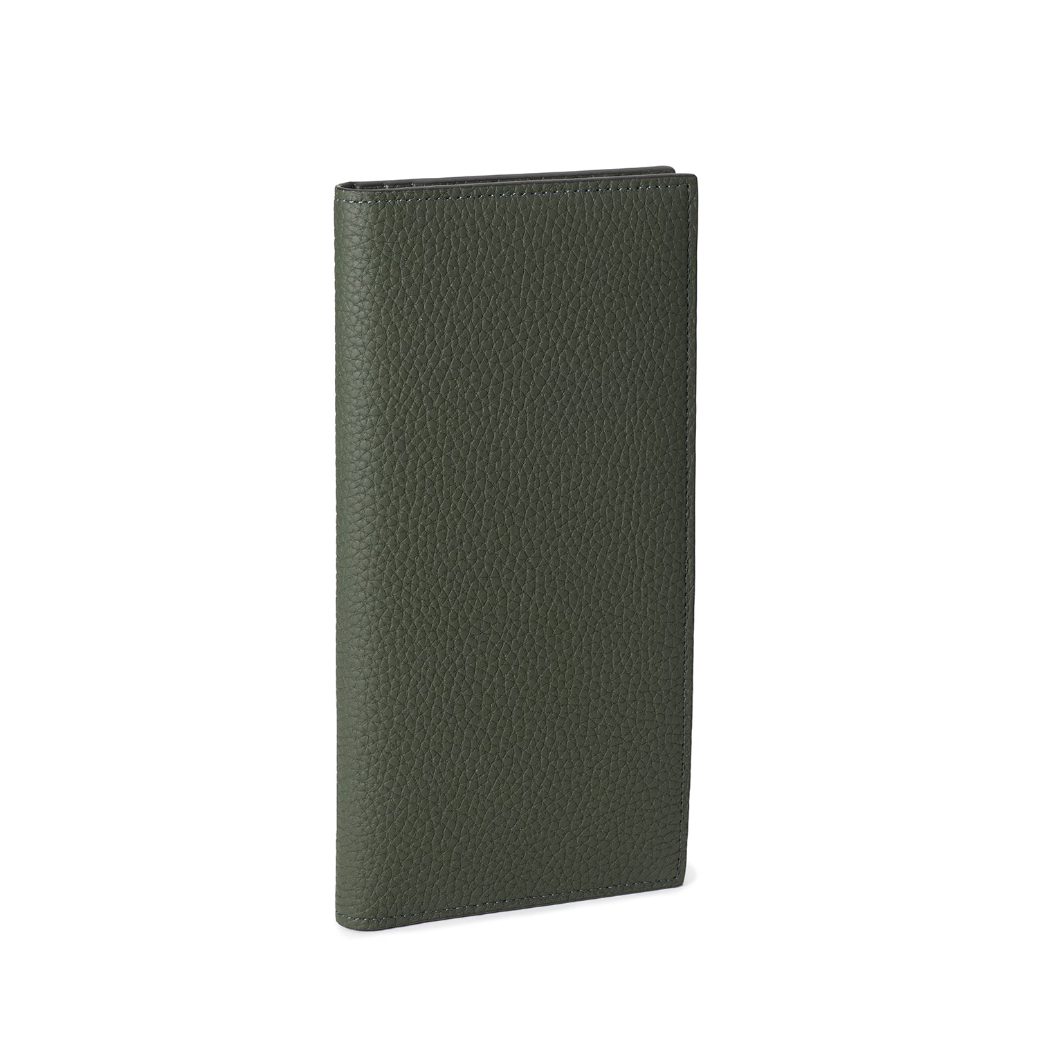 Men Vertical Long Wallet Shrink Leather