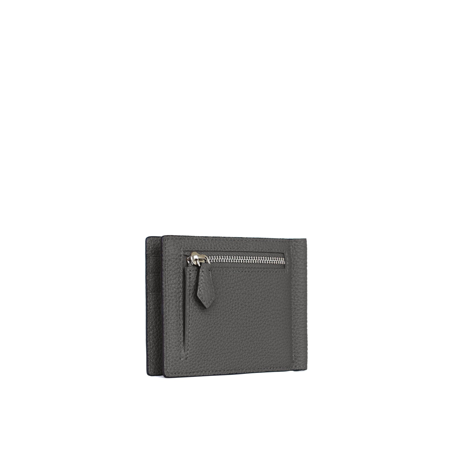 Bi-fold Bill Clip With Coin Pocket Shrink Leather (Medium)