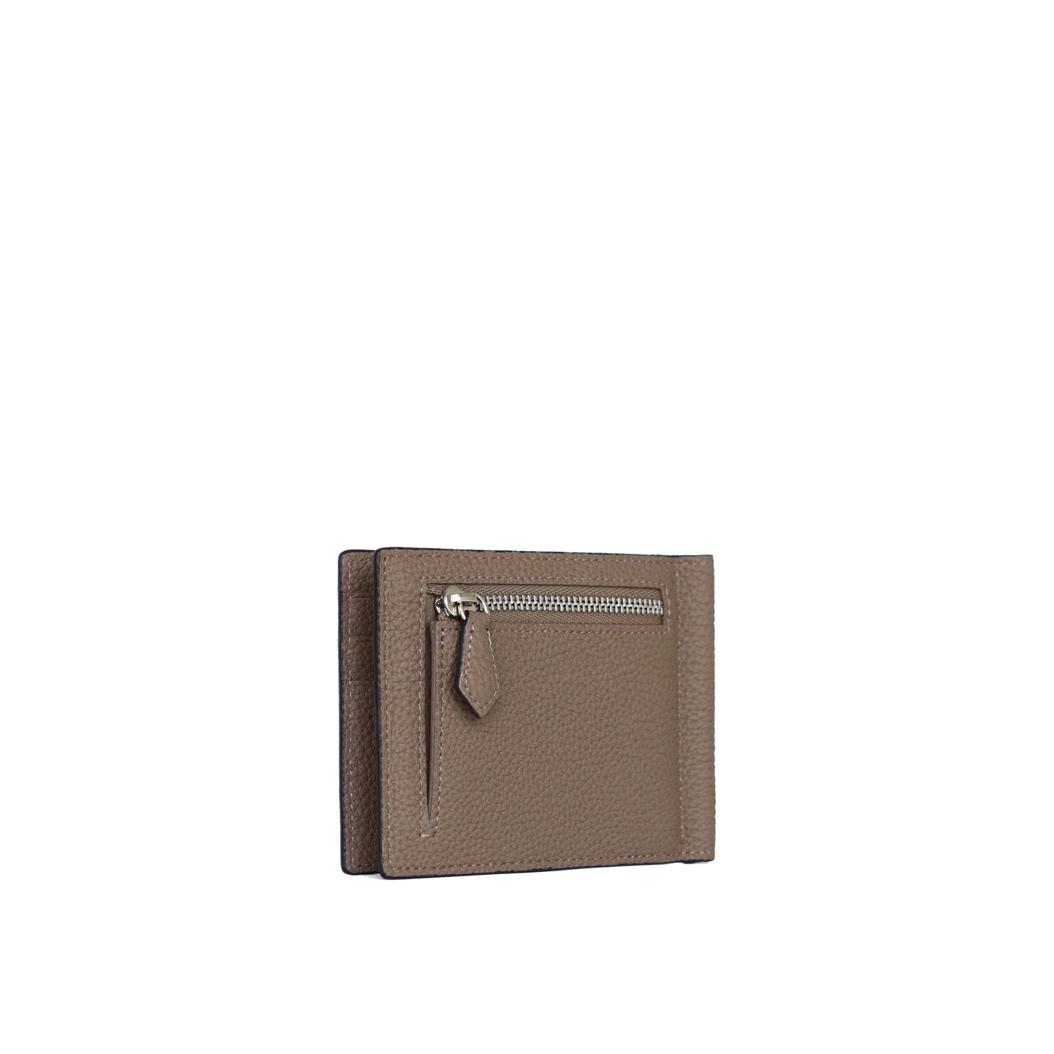Bi-fold Bill Clip With Coin Pocket Shrink Leather (Medium)