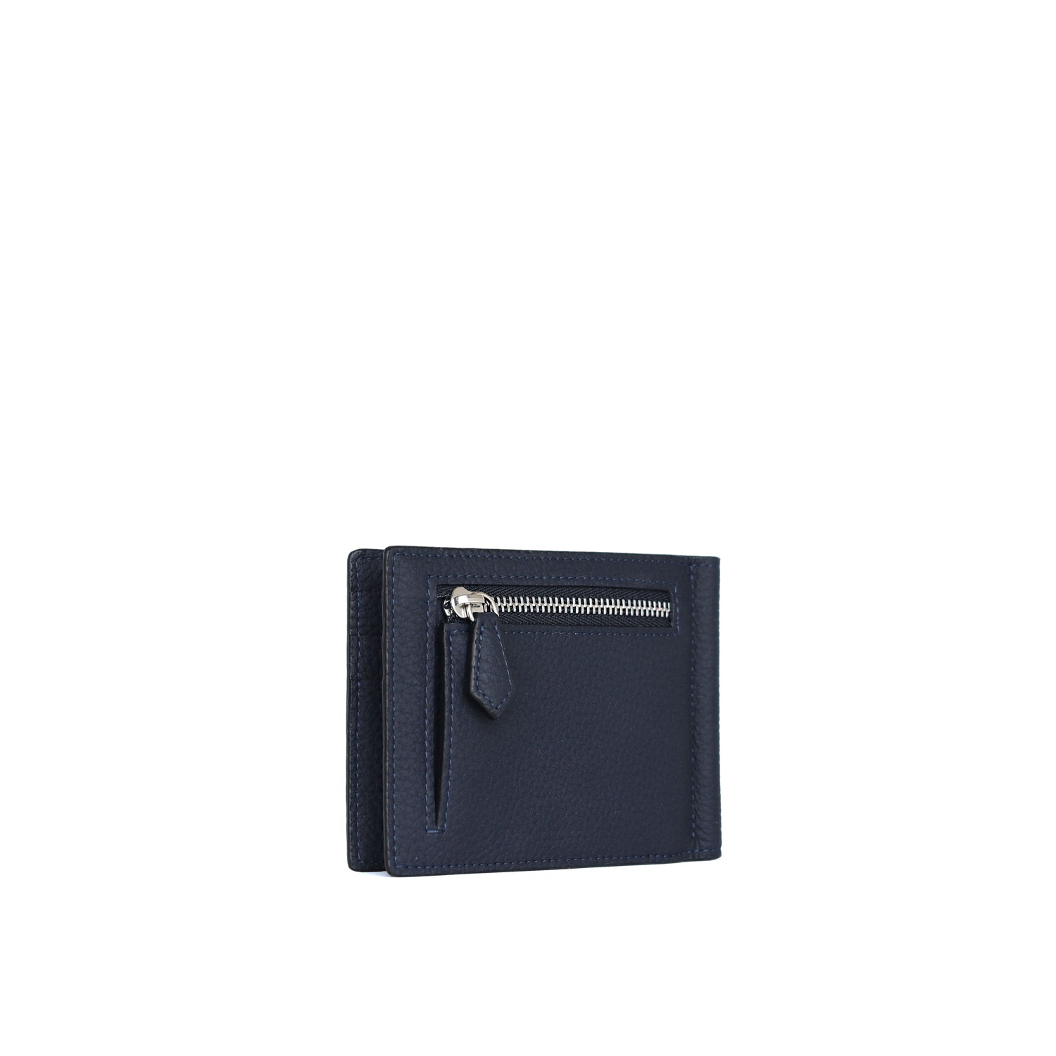 Bi-fold Bill Clip With Coin Pocket Shrink Leather (Medium)