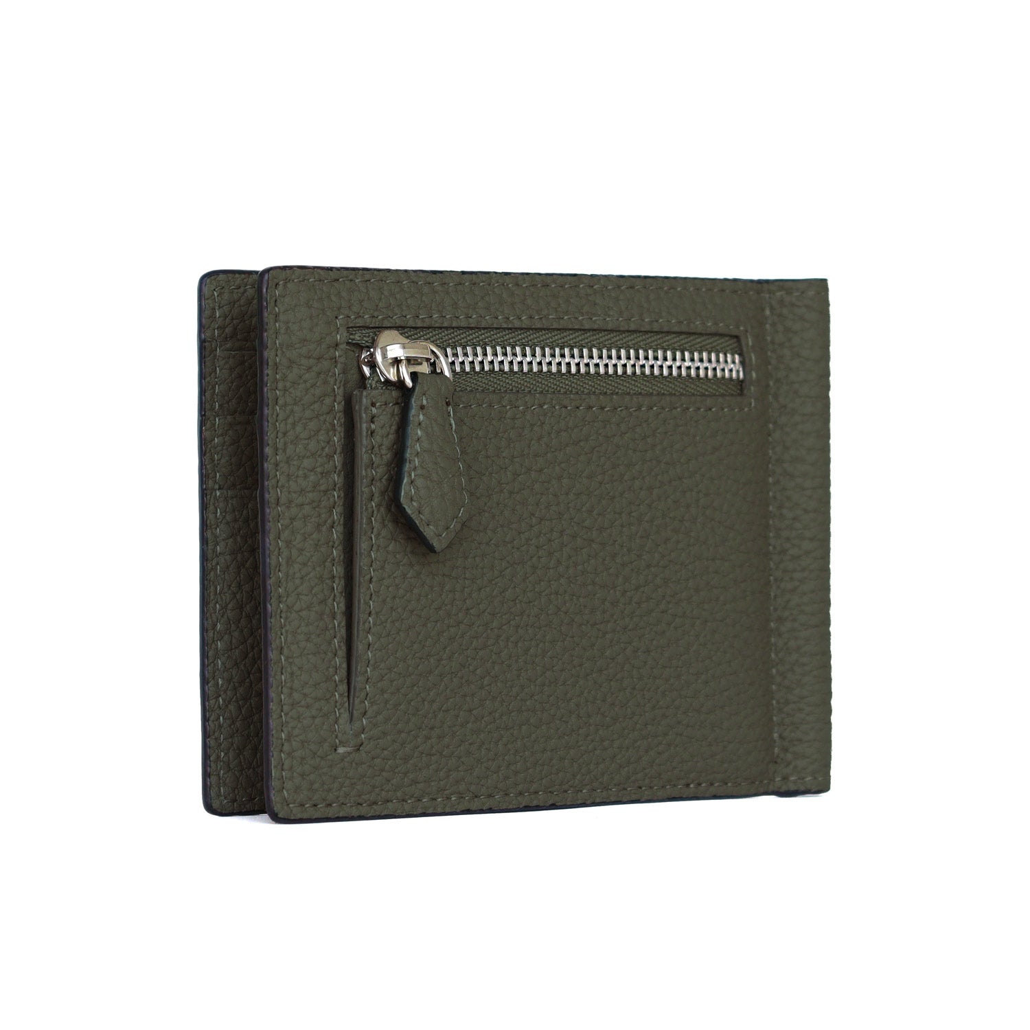 Bi-fold Bill Clip With Coin Pocket Shrink Leather (Medium)