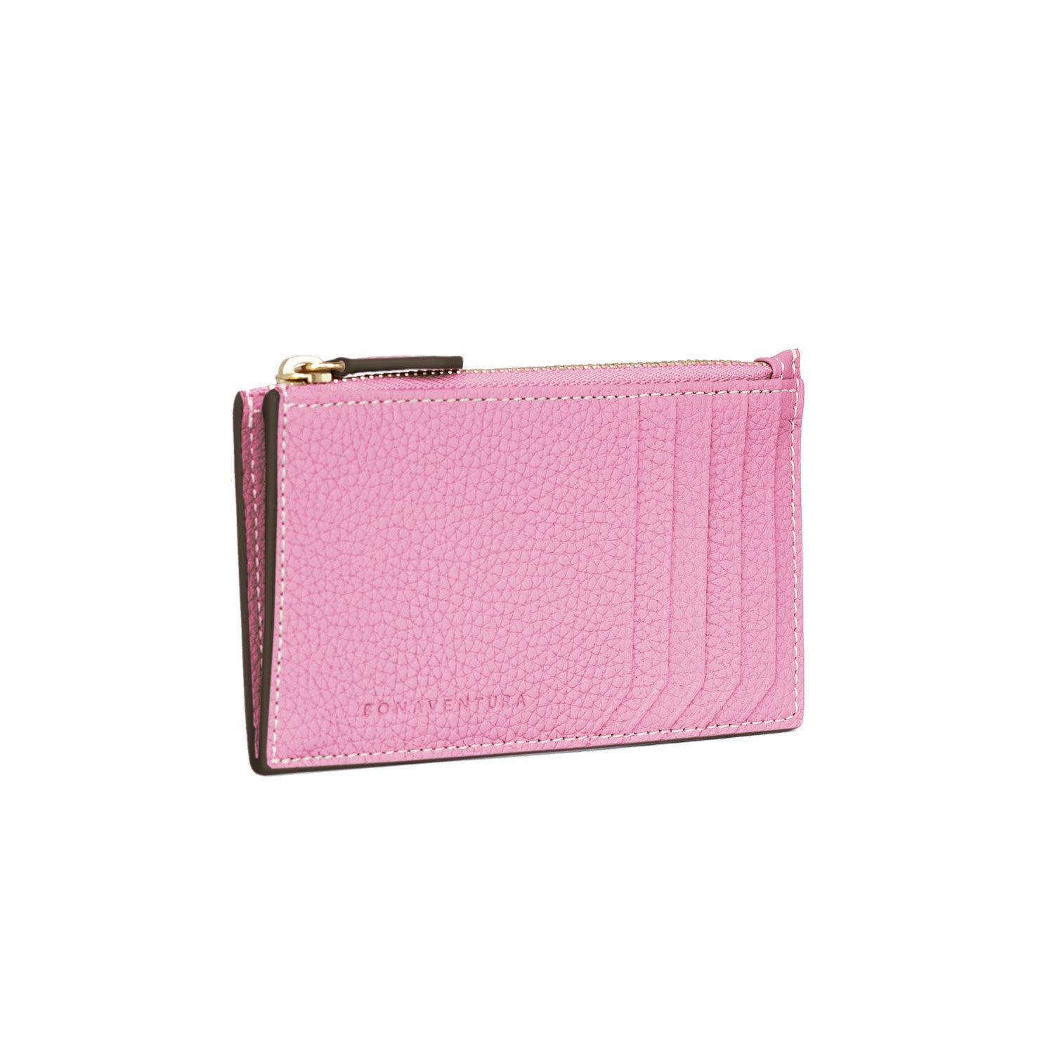 Mini Zip Wallet In Shrink Leather