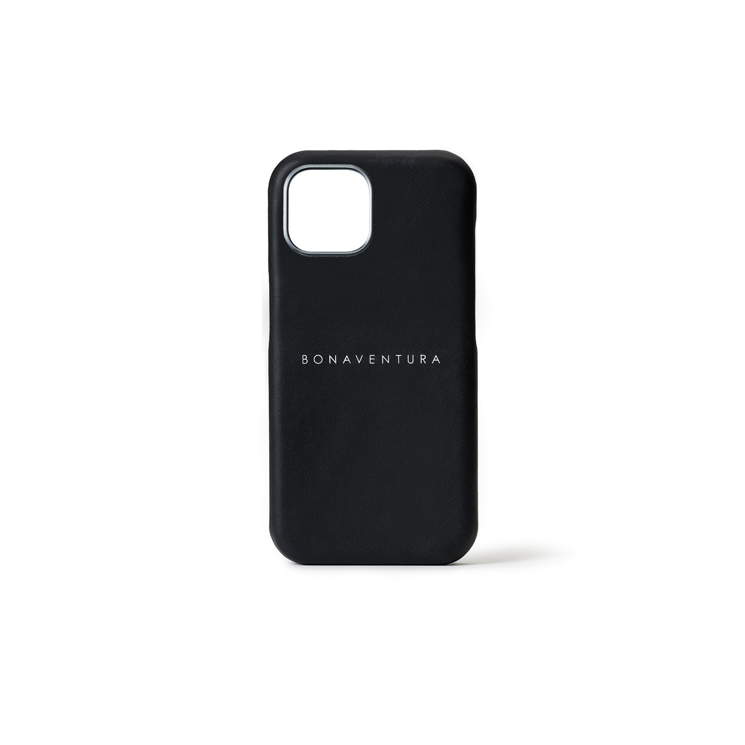 (iPhone 15) Back Cover Case Smooth Leather Black