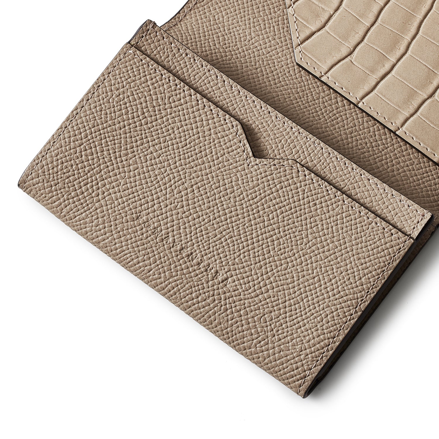 Business card case with sleeve in Noblesse x embossed crocodile leather