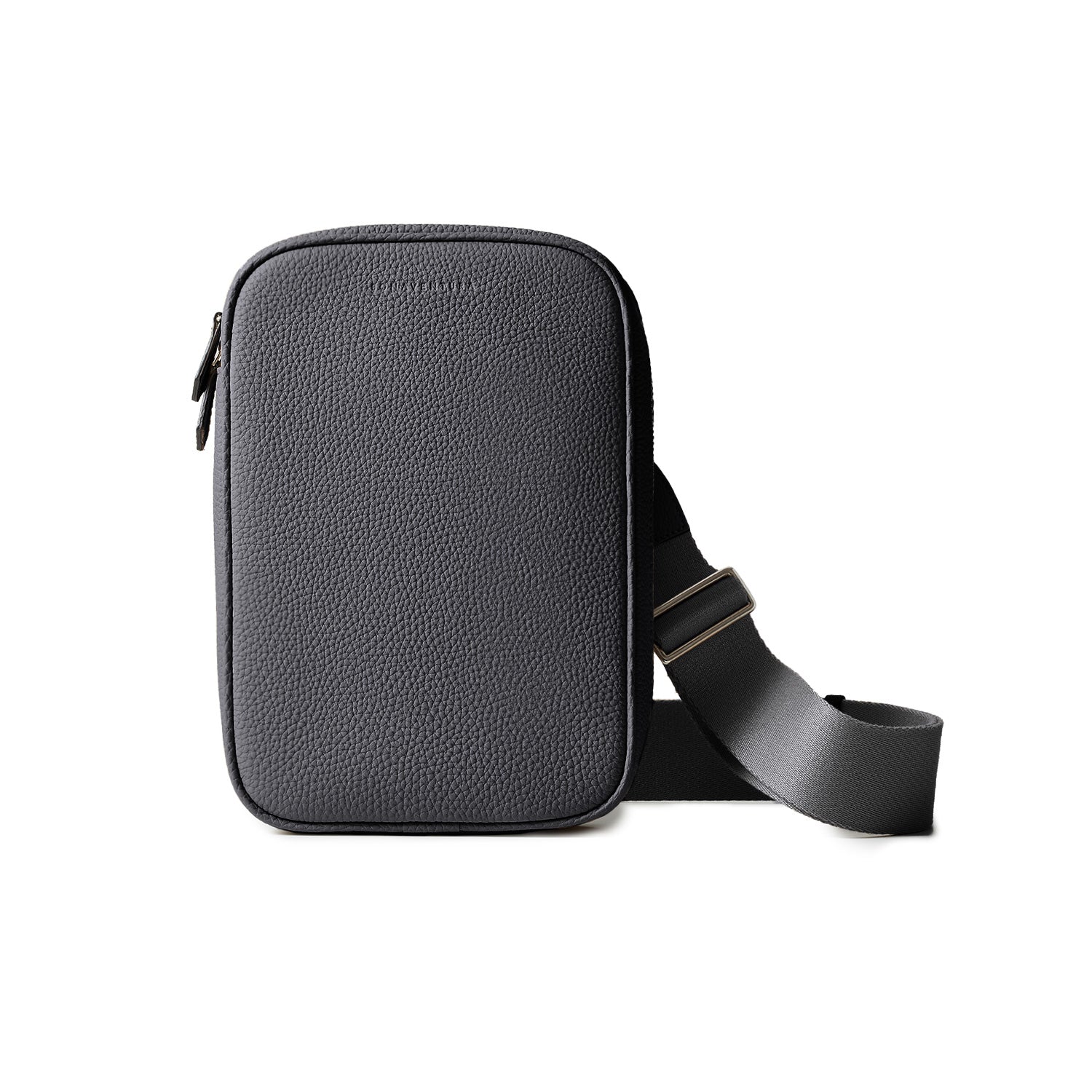Paolo crossbody bag in shrunk leather and charcoal grey
