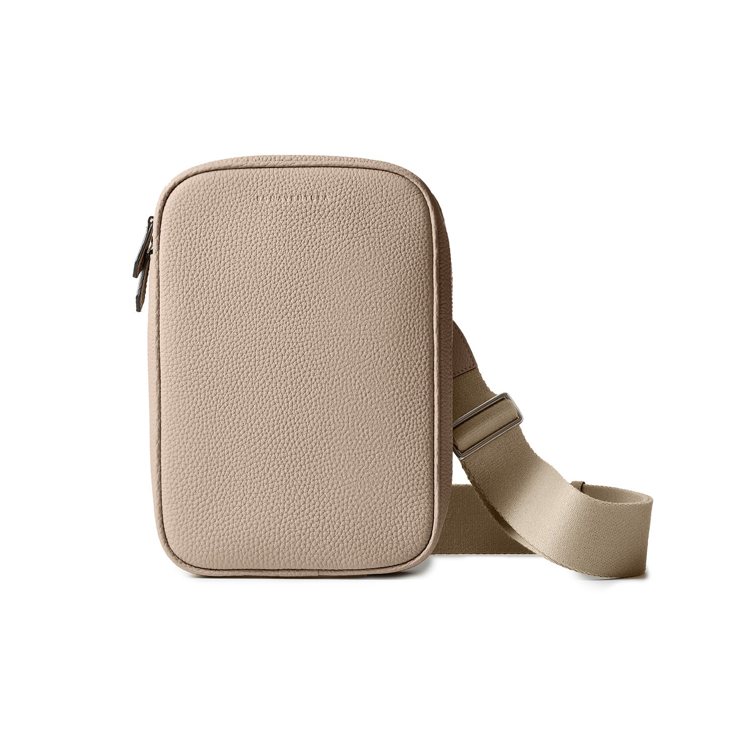 Paolo Crossbody Bag in Shrink Leather and Beige