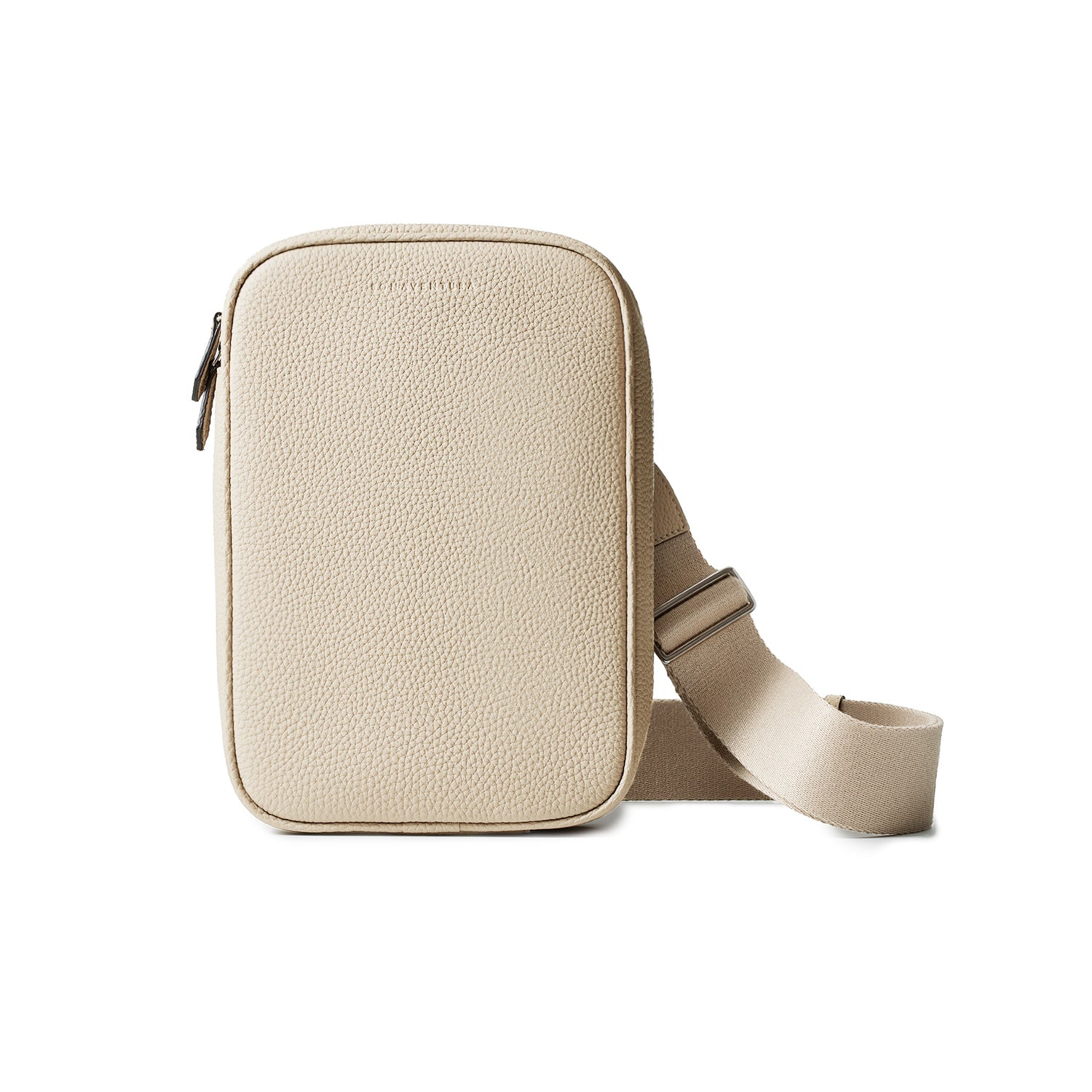 Paolo Crossbody Bag in Shrink Leather and Ivory