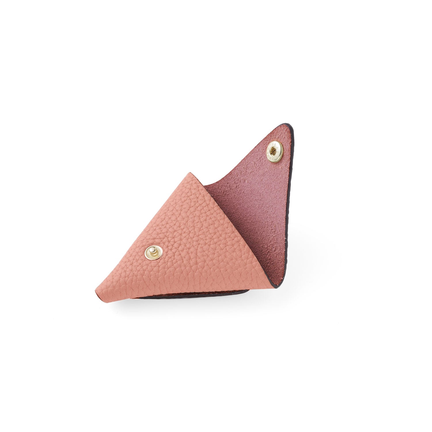 Triangle coin case in shrink leather