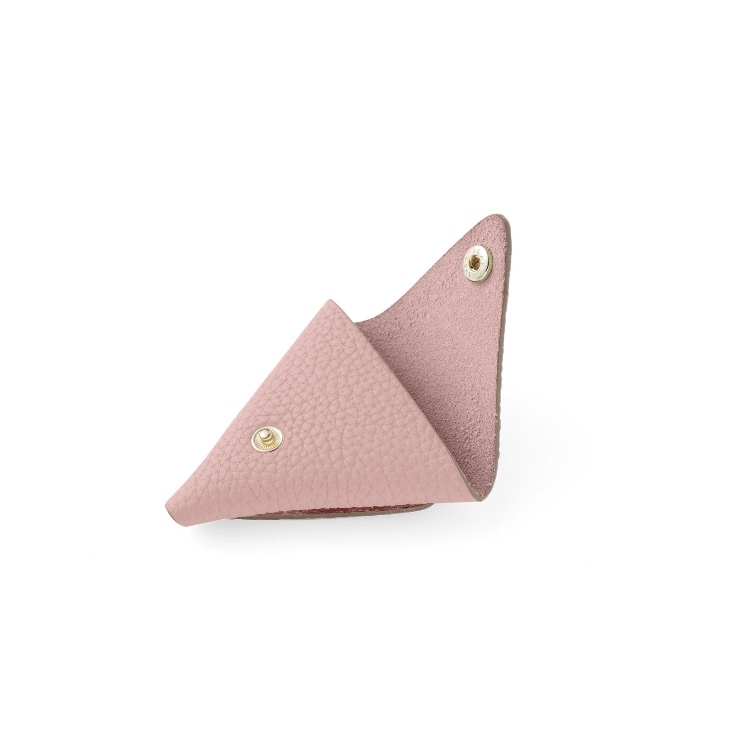 Triangle coin case in shrink leather