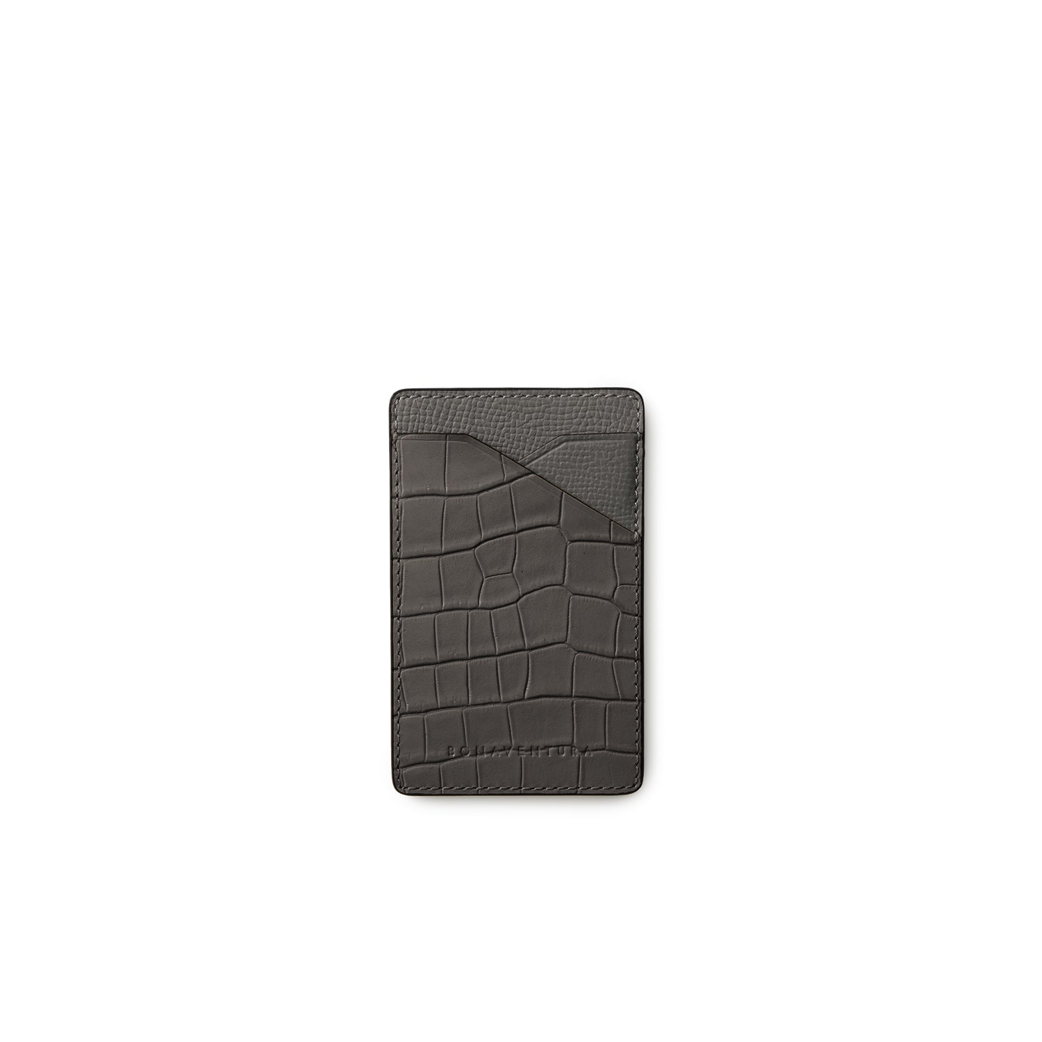 Detachable card slot in Noblesse x embossed crocodile leather