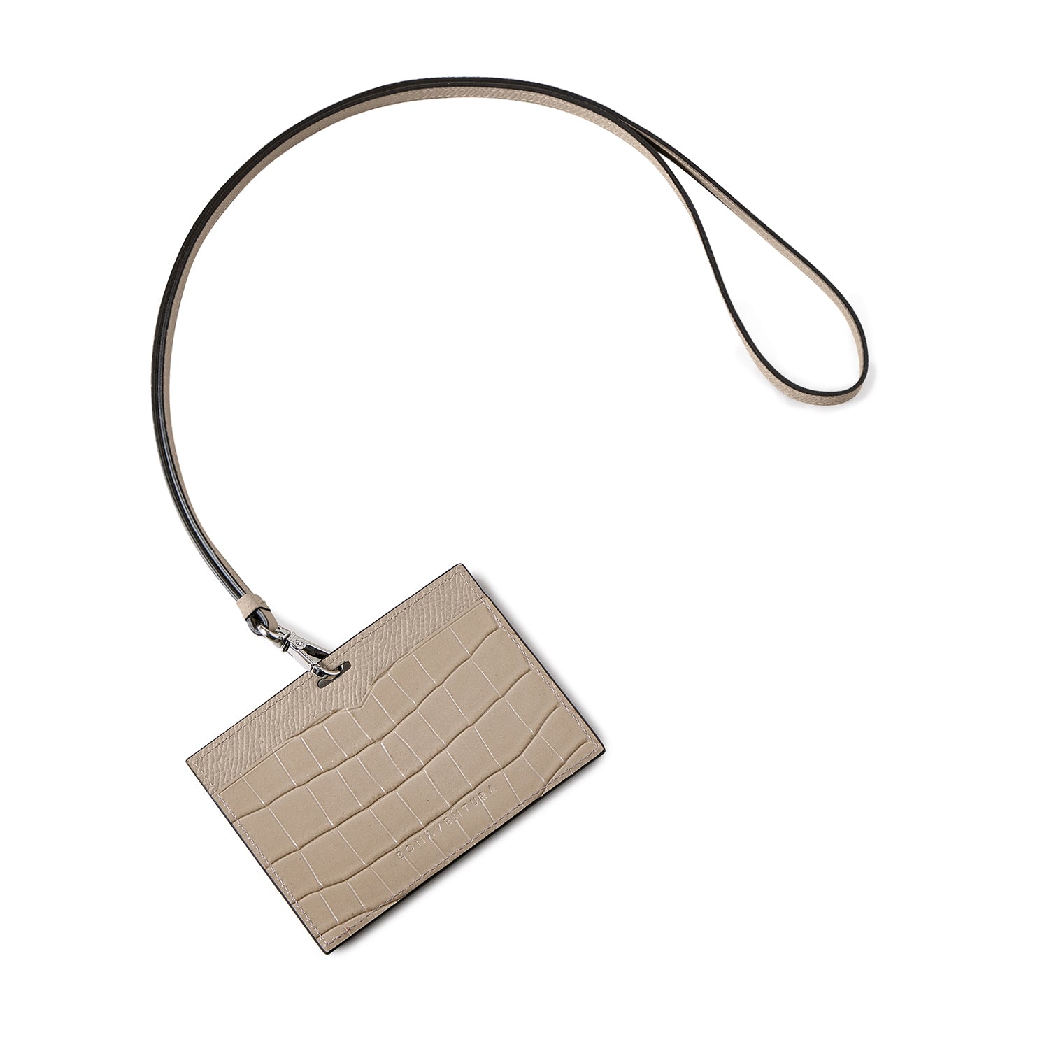 ID card holder in Noblesse x embossed crocodile leather (horizontal)