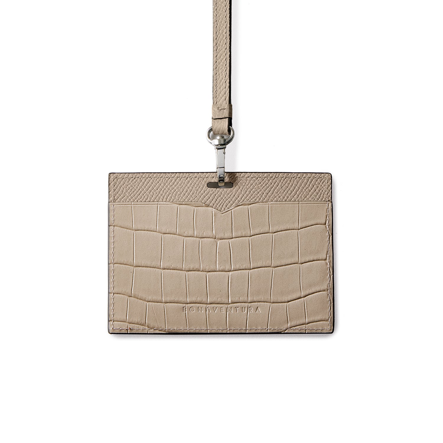 ID card holder in Noblesse x embossed crocodile leather (horizontal)