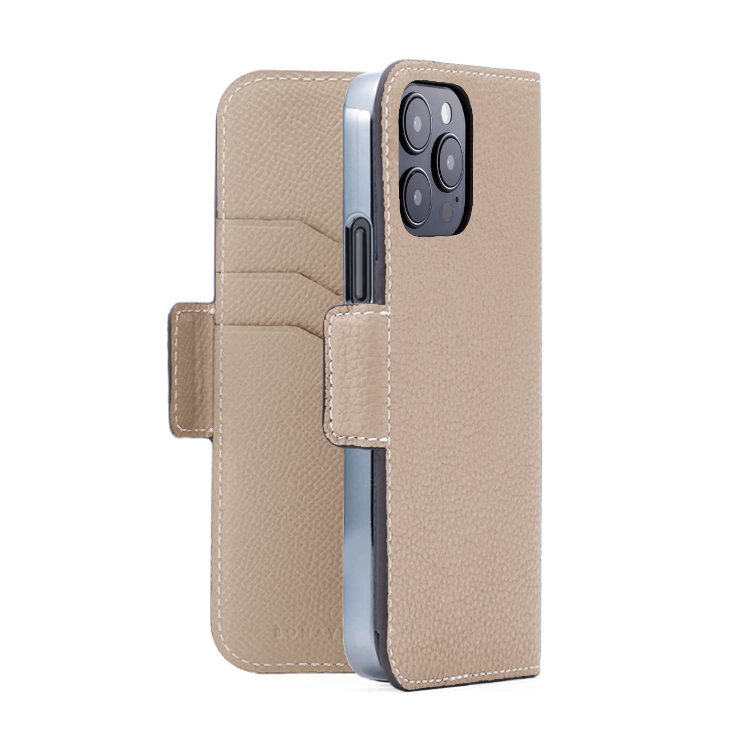 (iPhone 15 Pro) Stand Diary Case Shrink Leather