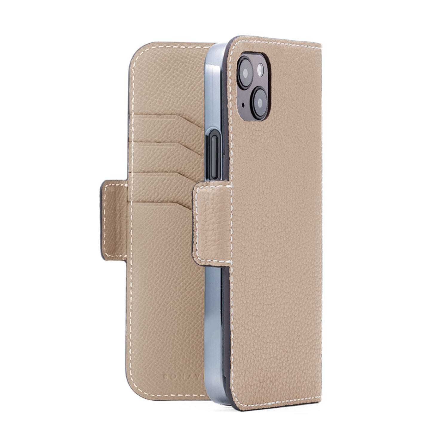 (iPhone 15 Plus) Stand Diary Case Shrink Leather