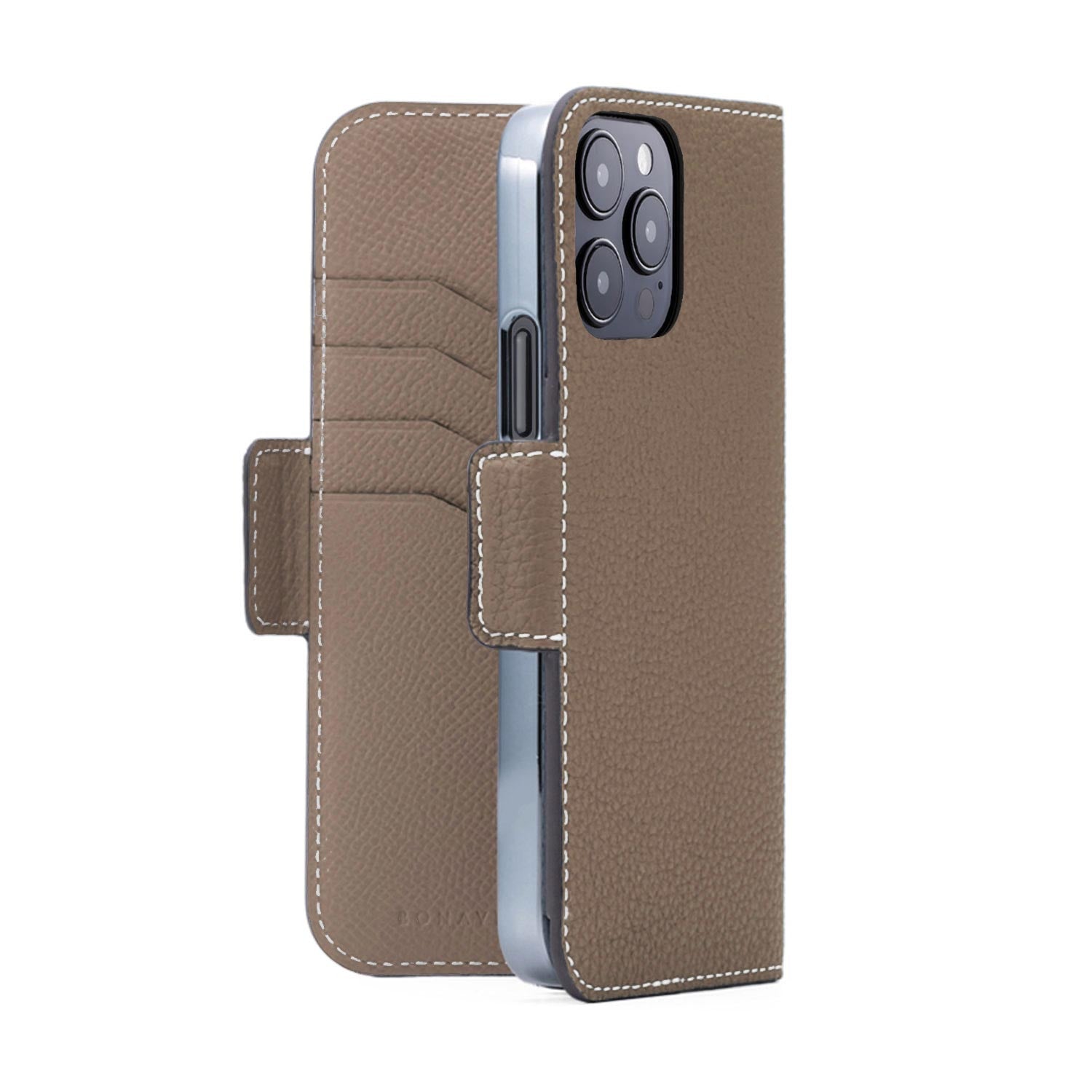 (iPhone 15 Pro Max) Stand Diary Case Shrink Leather