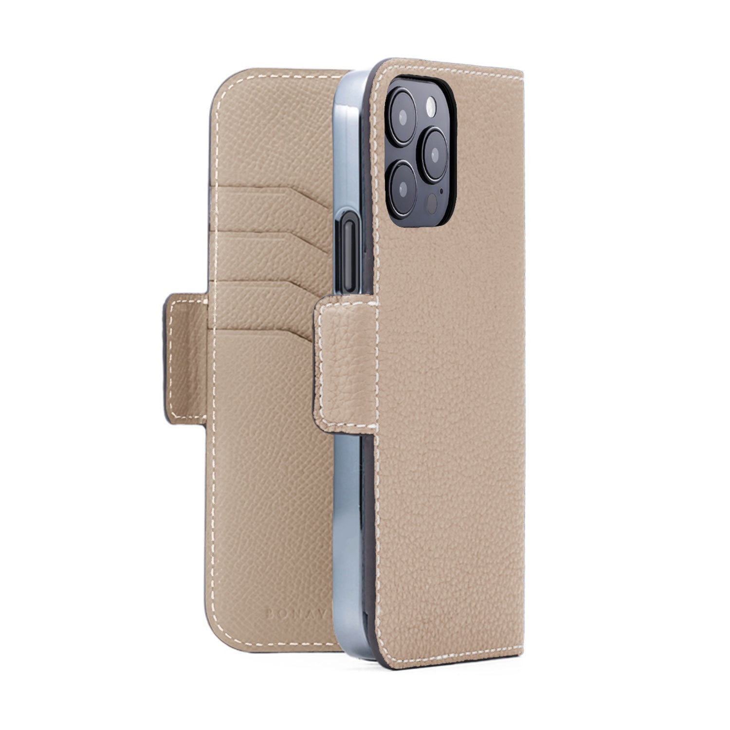 (iPhone 15 Pro Max) Stand Diary Case Shrink Leather