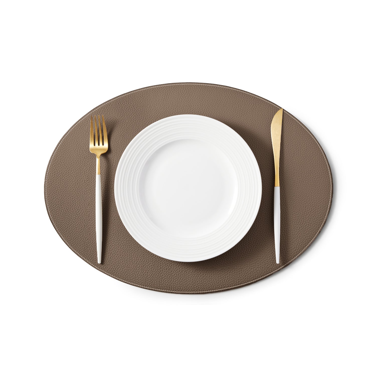Placemat (round) in shrink leather