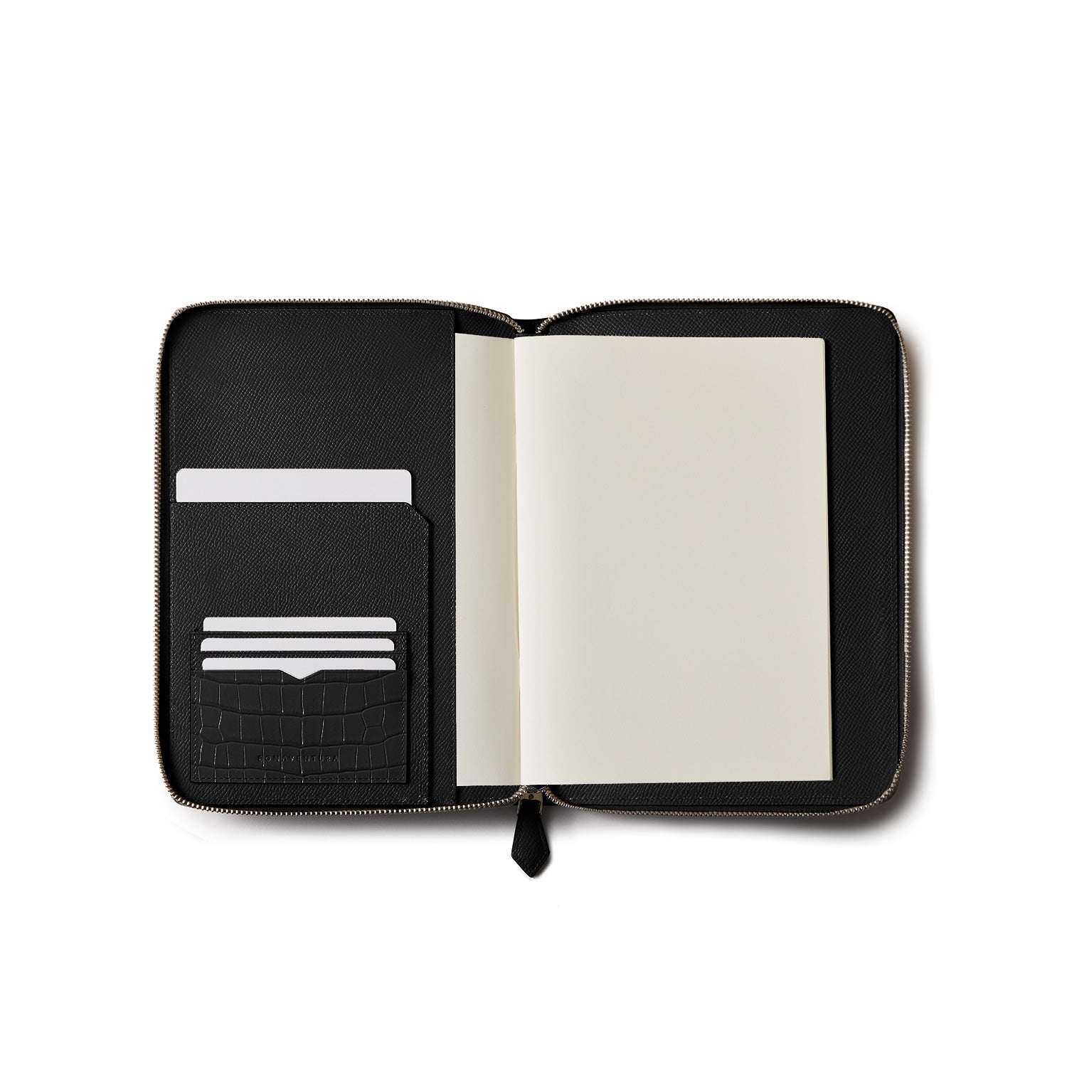 Functional Notebook Case in Noblesse and Embossed Crocodile Leather
