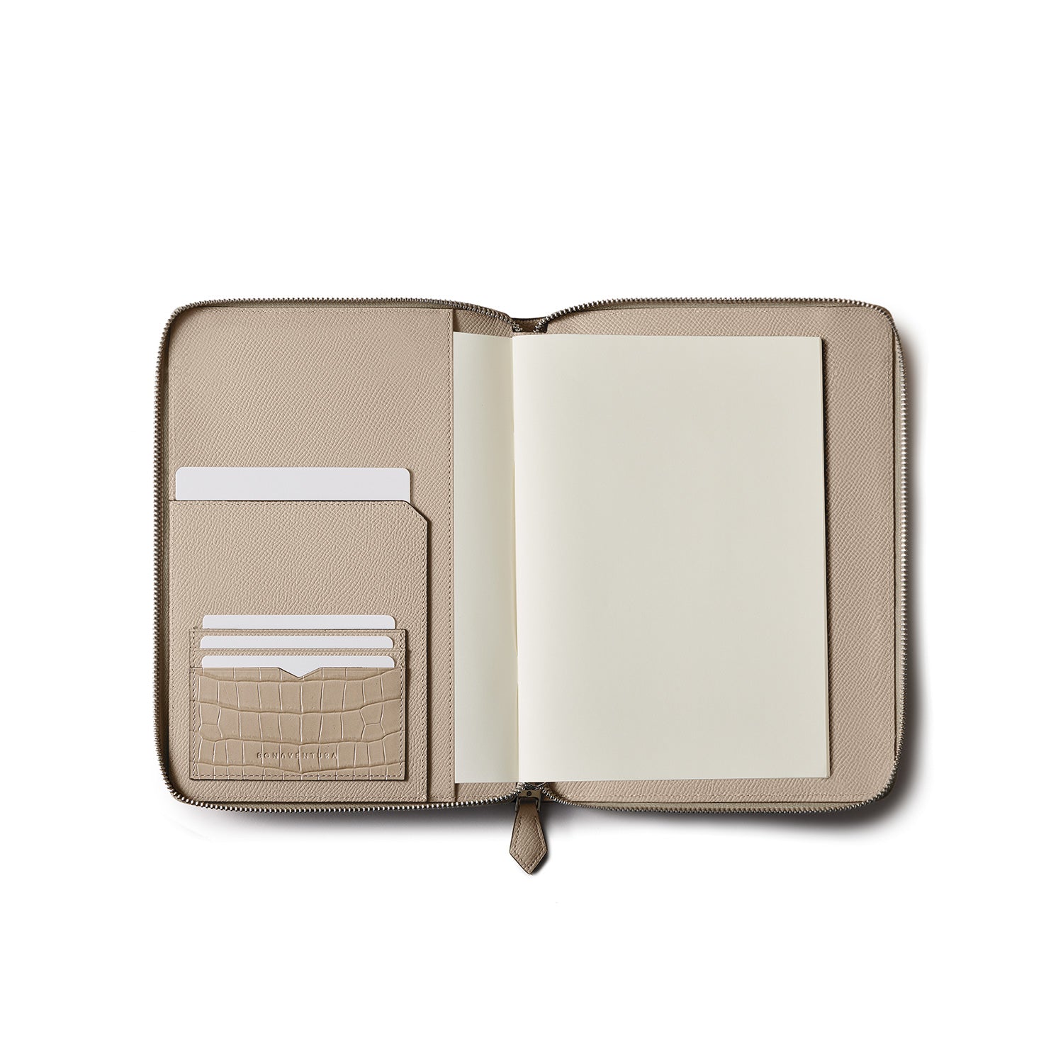 Functional Notebook Case in Noblesse and Embossed Crocodile Leather