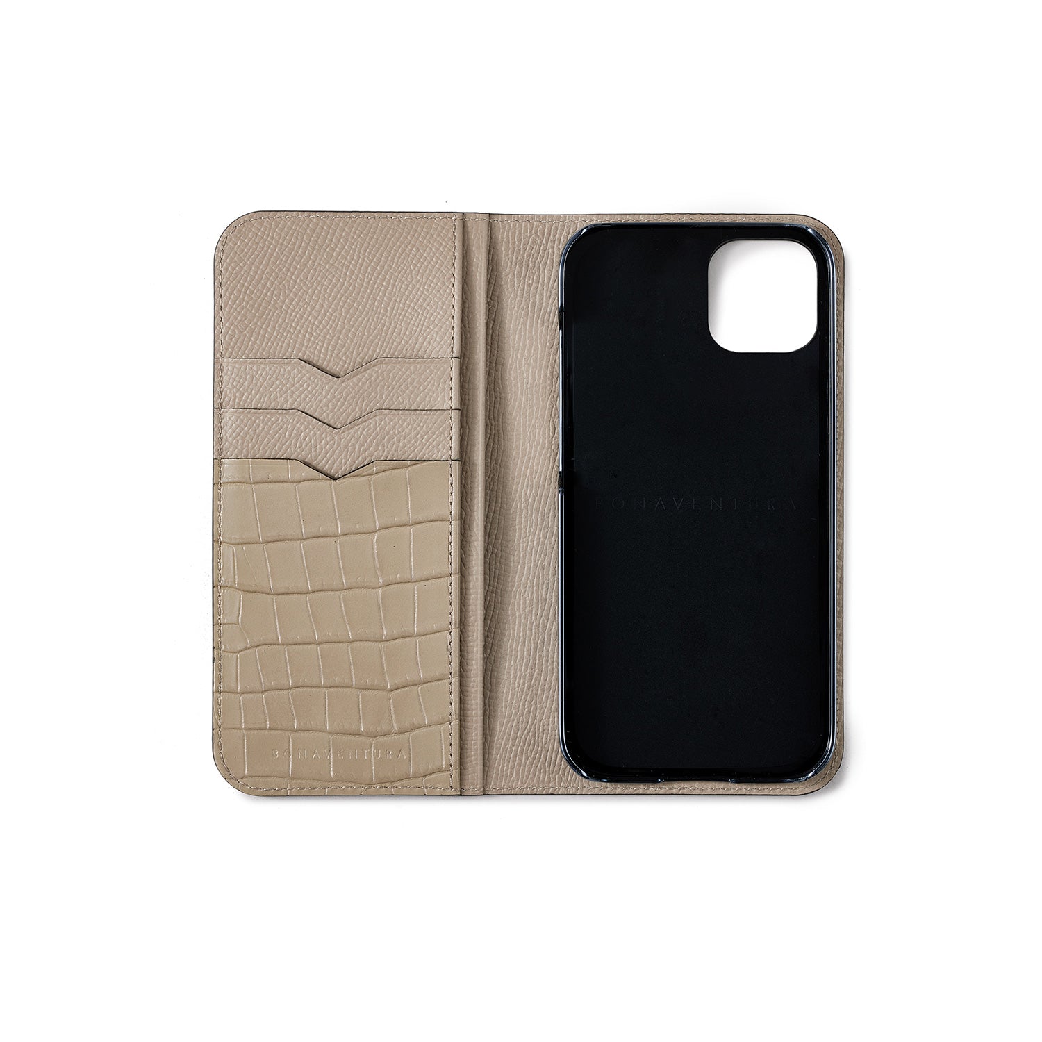 (iPhone 13) Diary Case Noblesse x Embossed Crocodile Leather