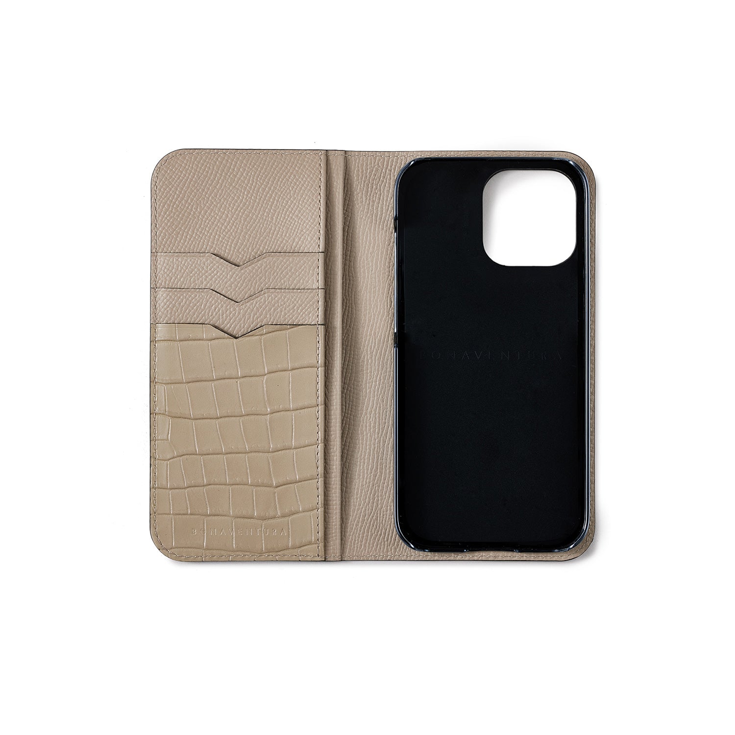 (iPhone 13 Pro) Diary Case Noblesse x Embossed Crocodile Leather