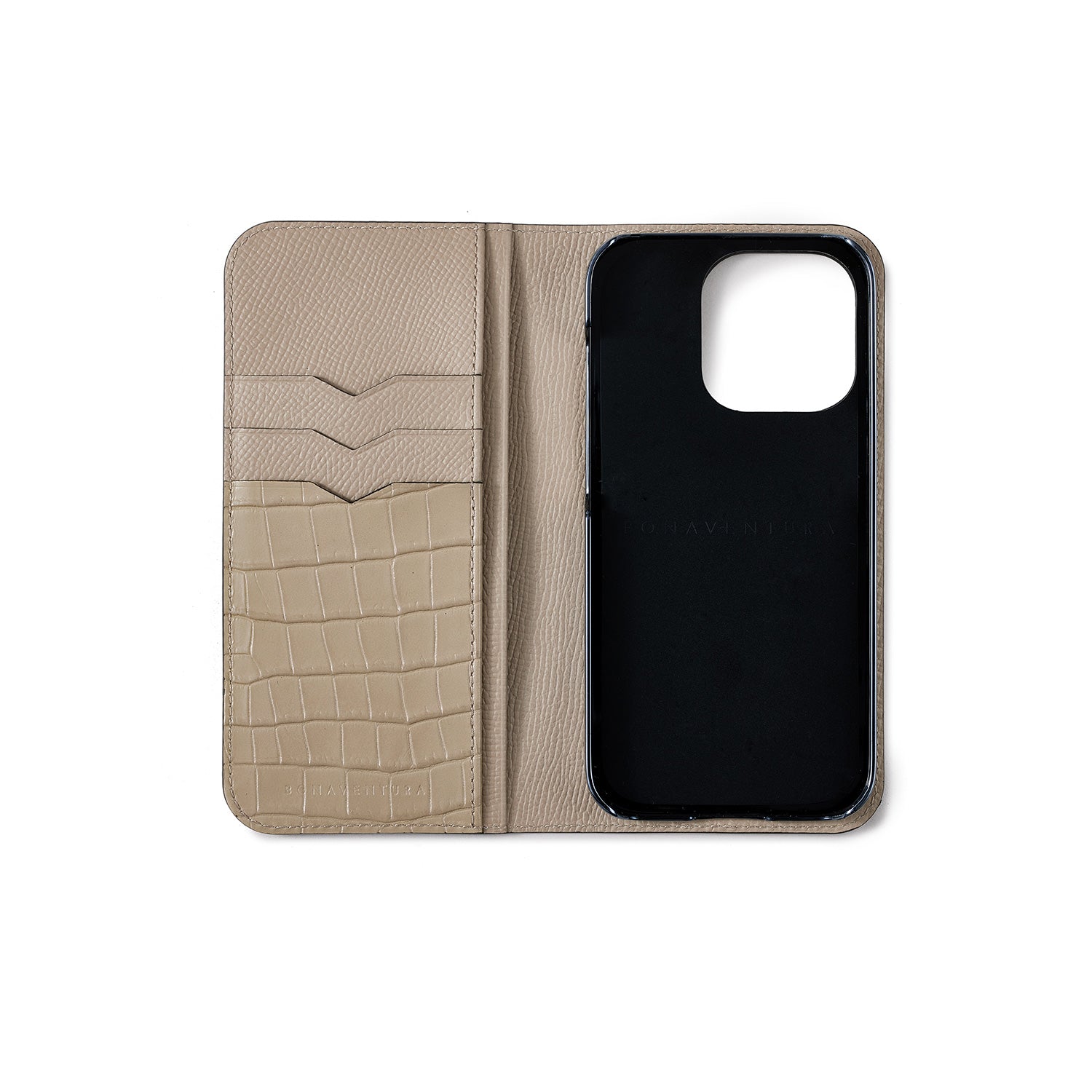 (iPhone 14 Pro) Diary Case Noblesse x Embossed Crocodile Leather