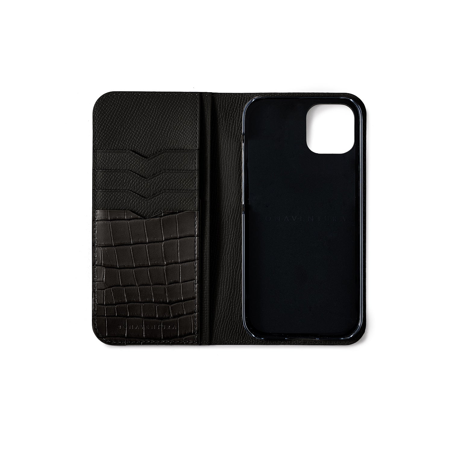 (iPhone 14 Plus) Diary Case Noblesse x Embossed Crocodile Leather