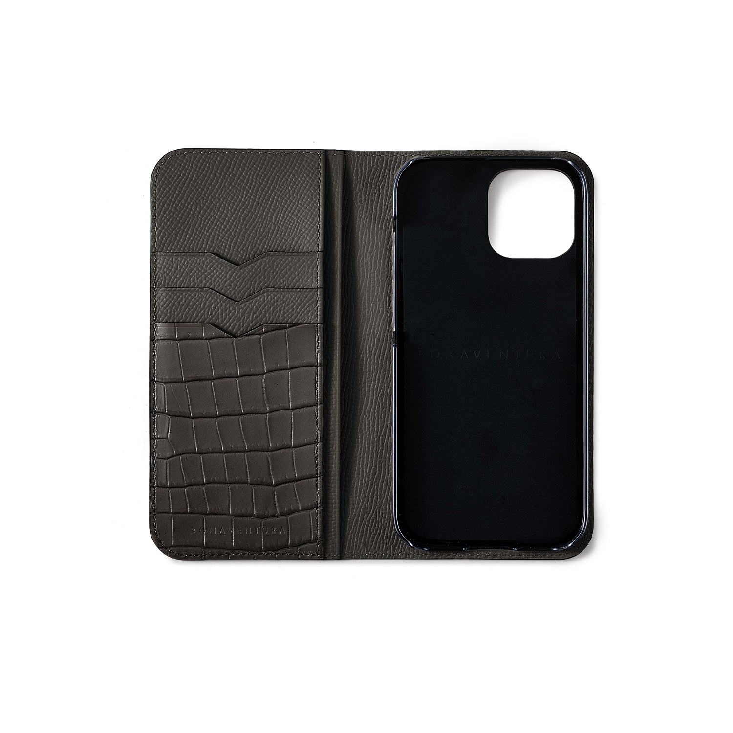 (iPhone 15) Diary Case Noblesse x Embossed Crocodile Leather