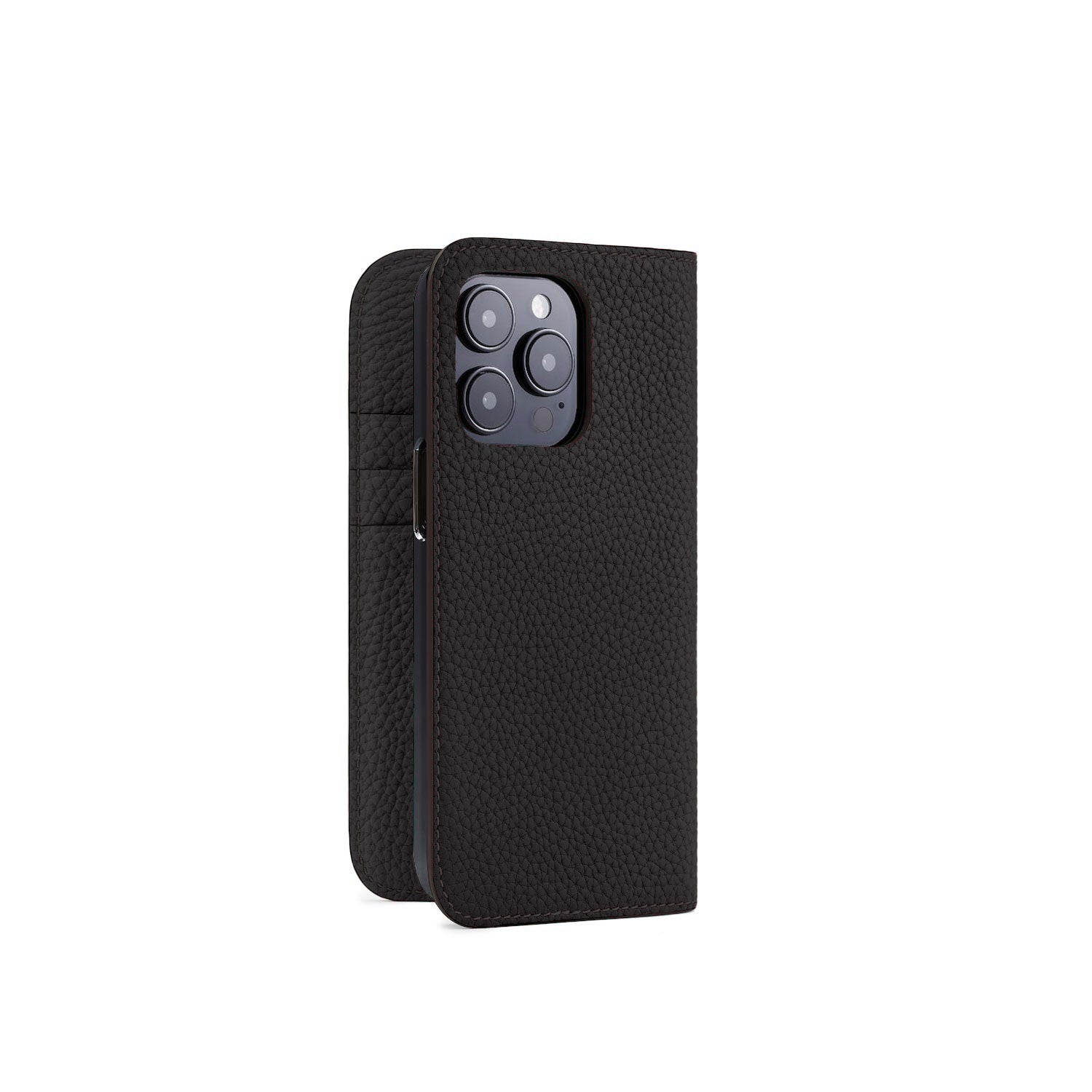 (iPhone 15 Pro) Diary case in shrink leather